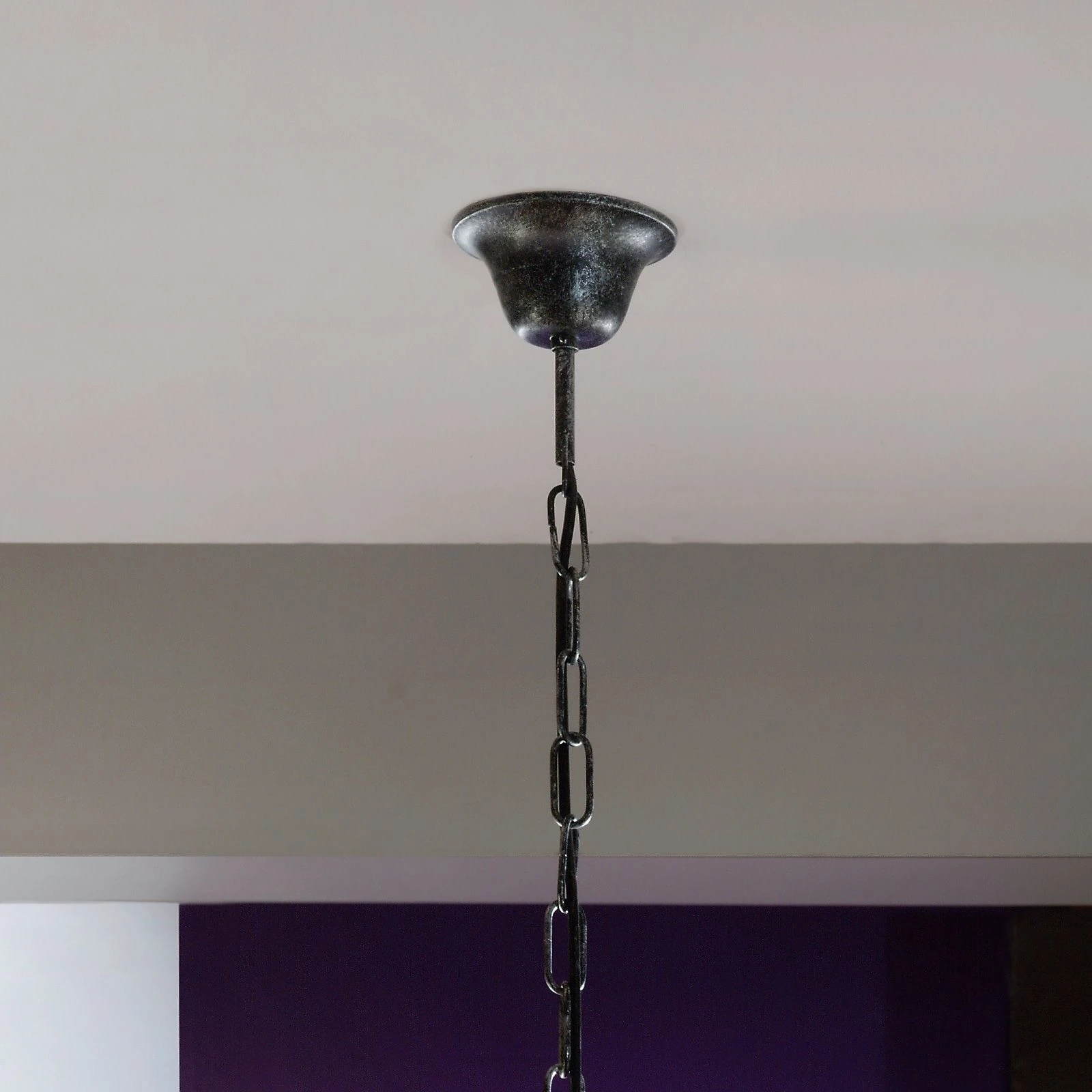 Luster VERONA, 17 izvora svetla, antik srebro, providni kristali - 3