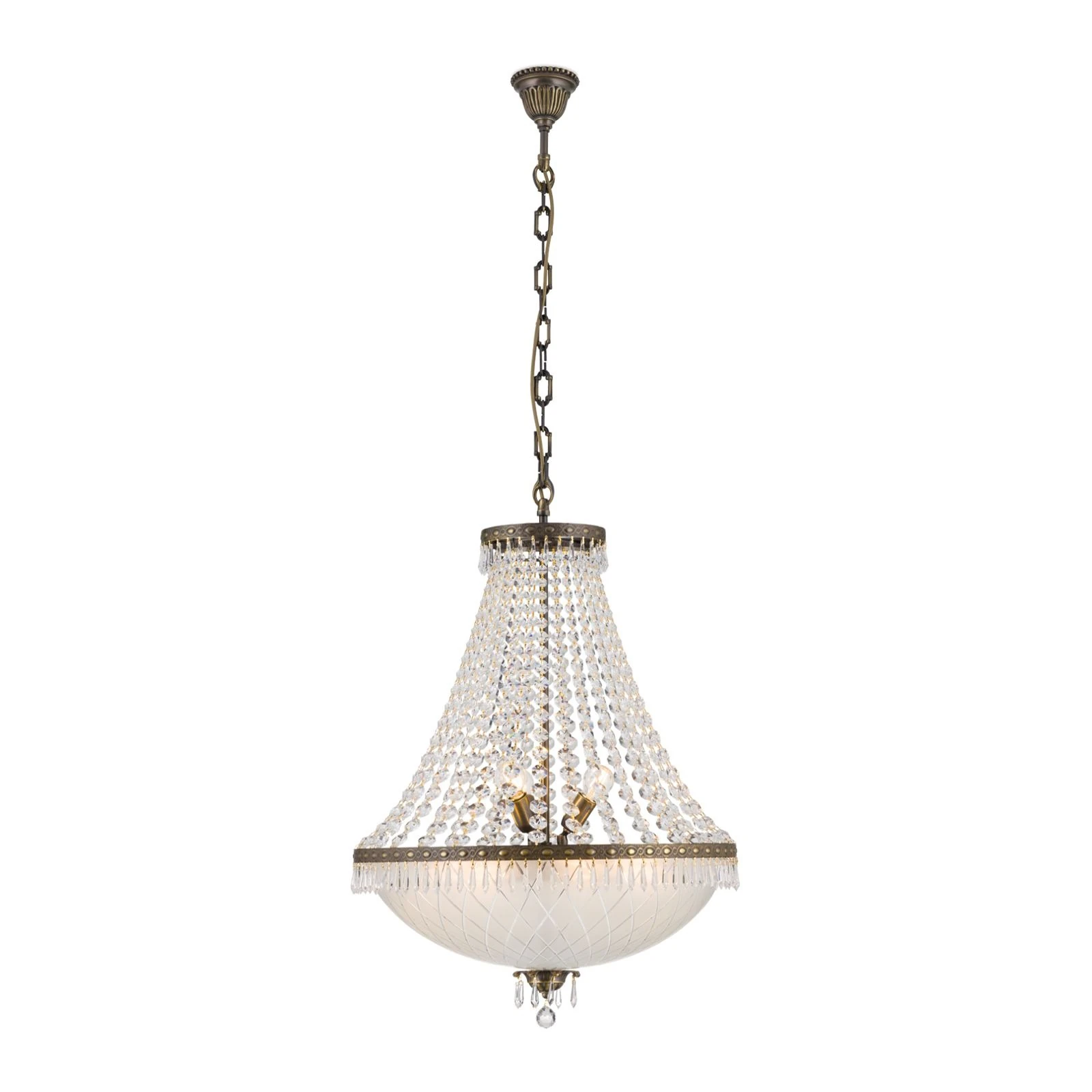 Luster EMPIRE CRYSTAL, 9 izvora svetla, antik patina - 4