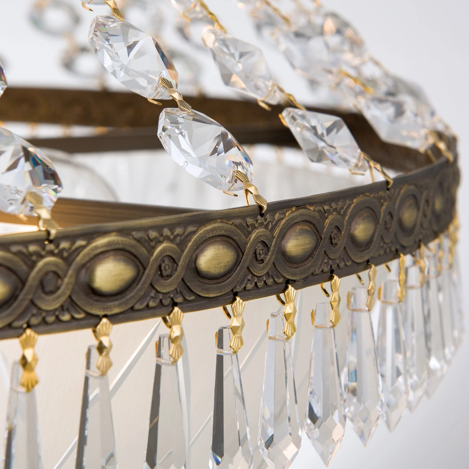 Luster EMPIRE CRYSTAL, 9 izvora svetla, antik patina - 5