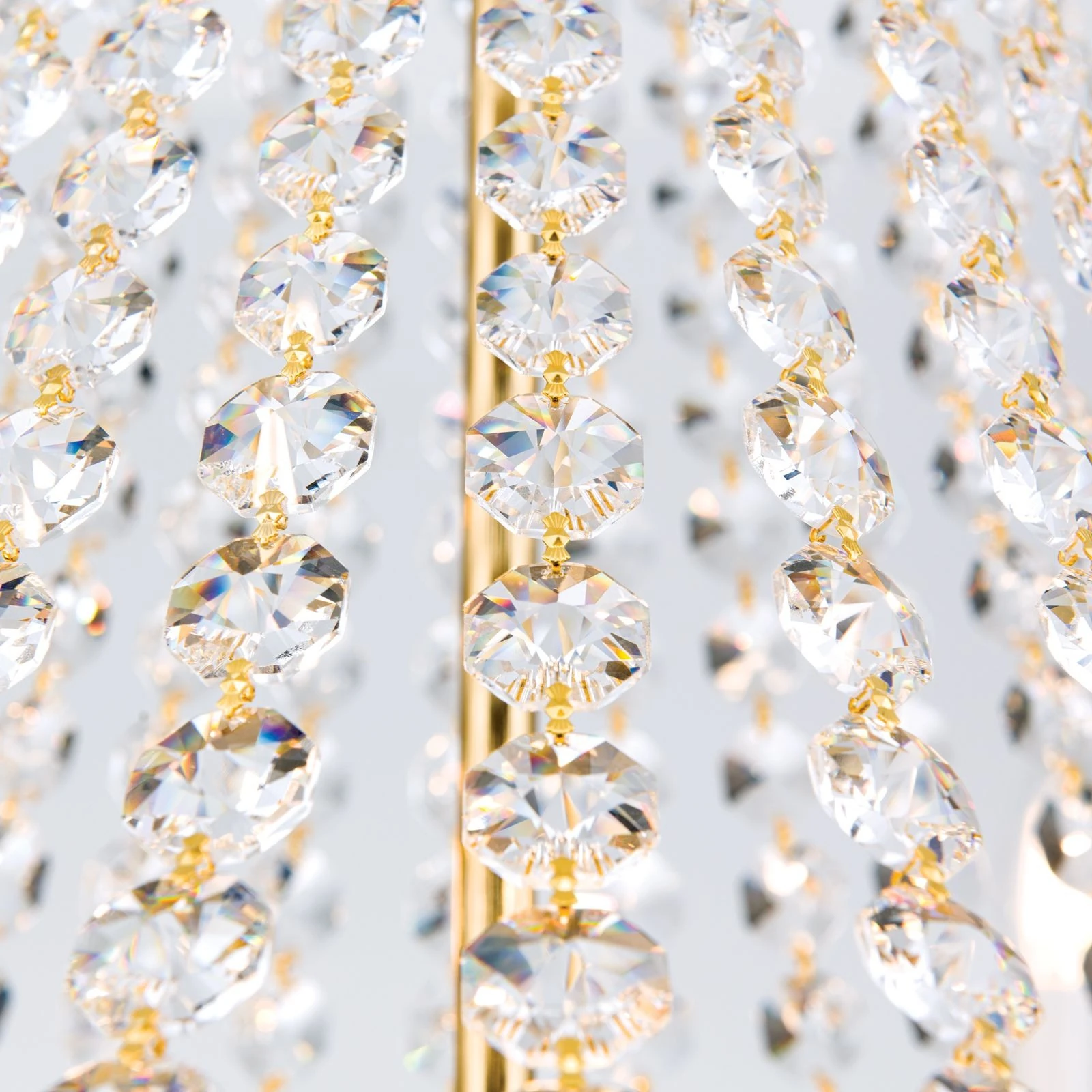 Luster EMPIRE CRYSTAL, 6+6 izvora svetla, 24-karatno pozlaćen, saten difuzno opalno staklo - 6