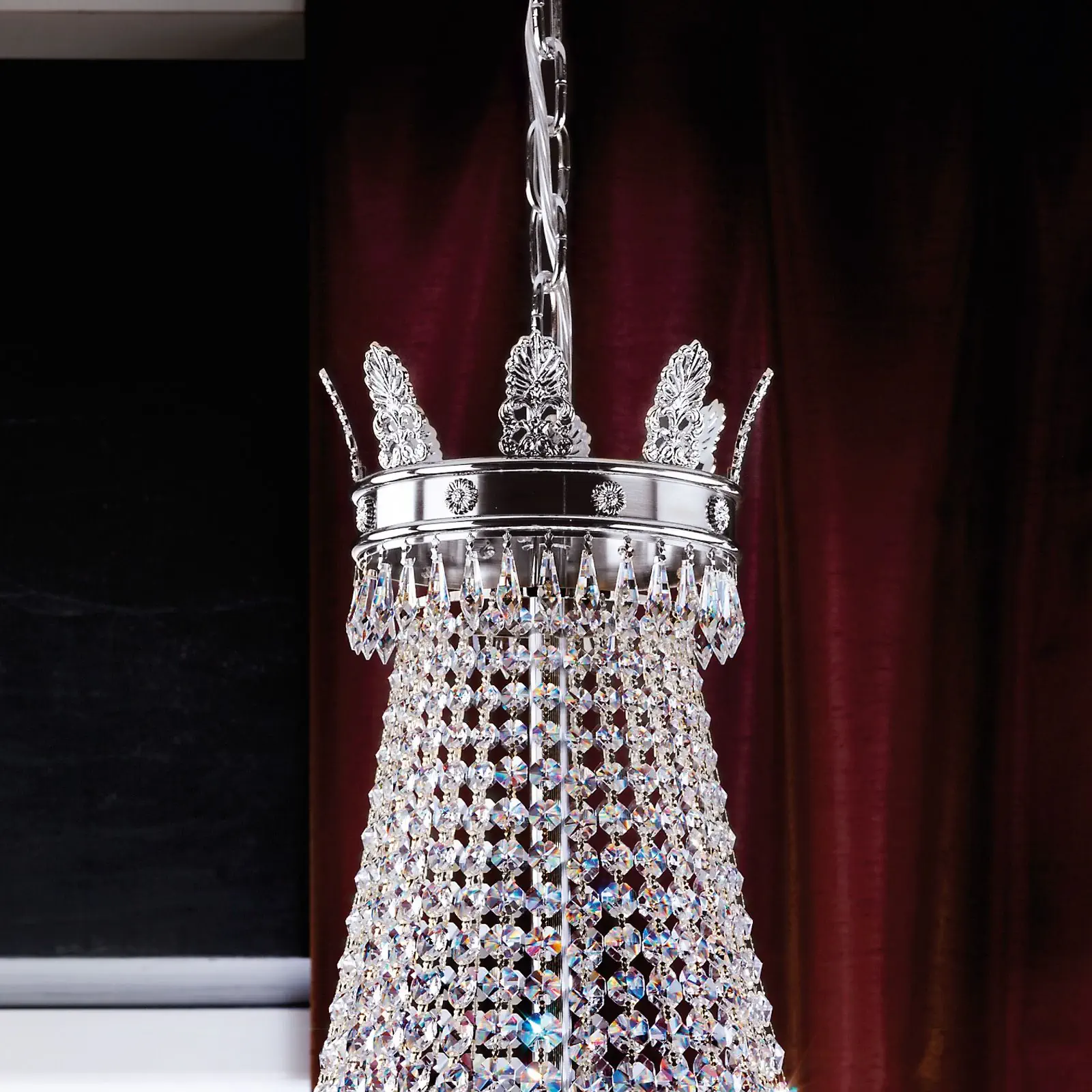 Luster EMPIRE CRYSTAL, 20 izvora svetla, antik srebro - 3