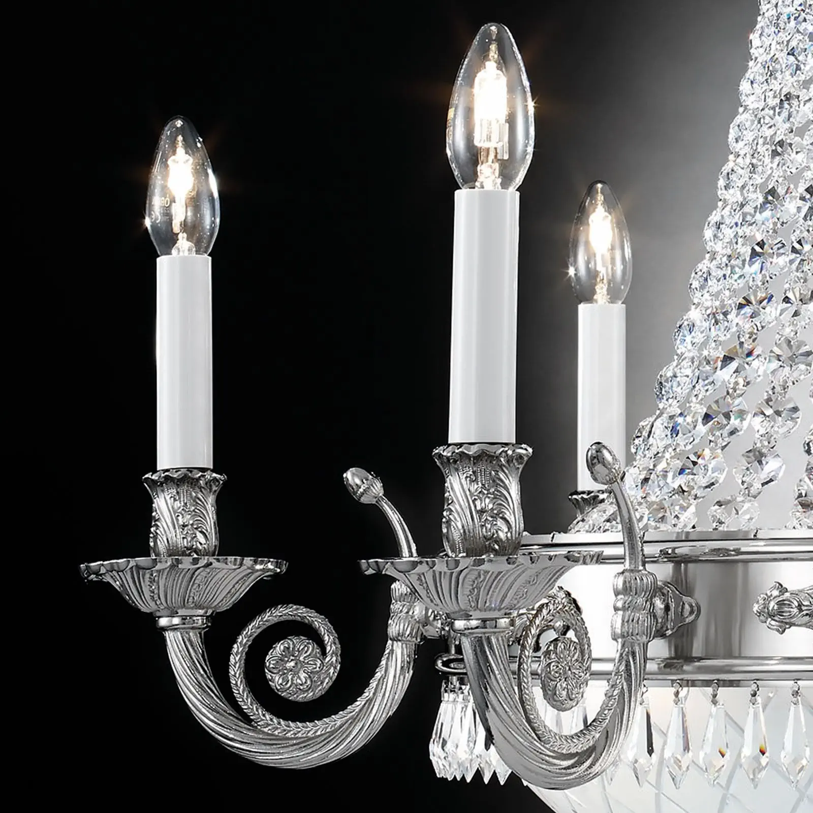 Luster EMPIRE CRYSTAL, 20 izvora svetla, antik srebro - 5