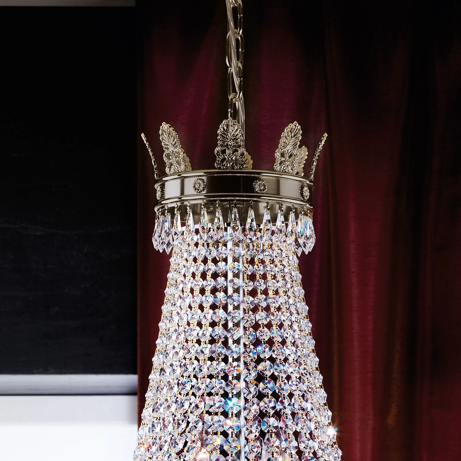 Luster EMPIRE CRYSTAL, 8+8+4 izvora svetla, stara patina, saten difuzno opalno staklo - 3