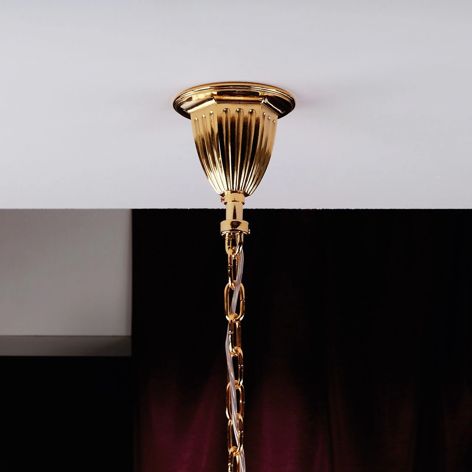 Luster EMPIRE CRYSTAL, 8+8+4 izvora svetla, 24-karatno pozlaćen, saten difuzno opalno staklo - 4