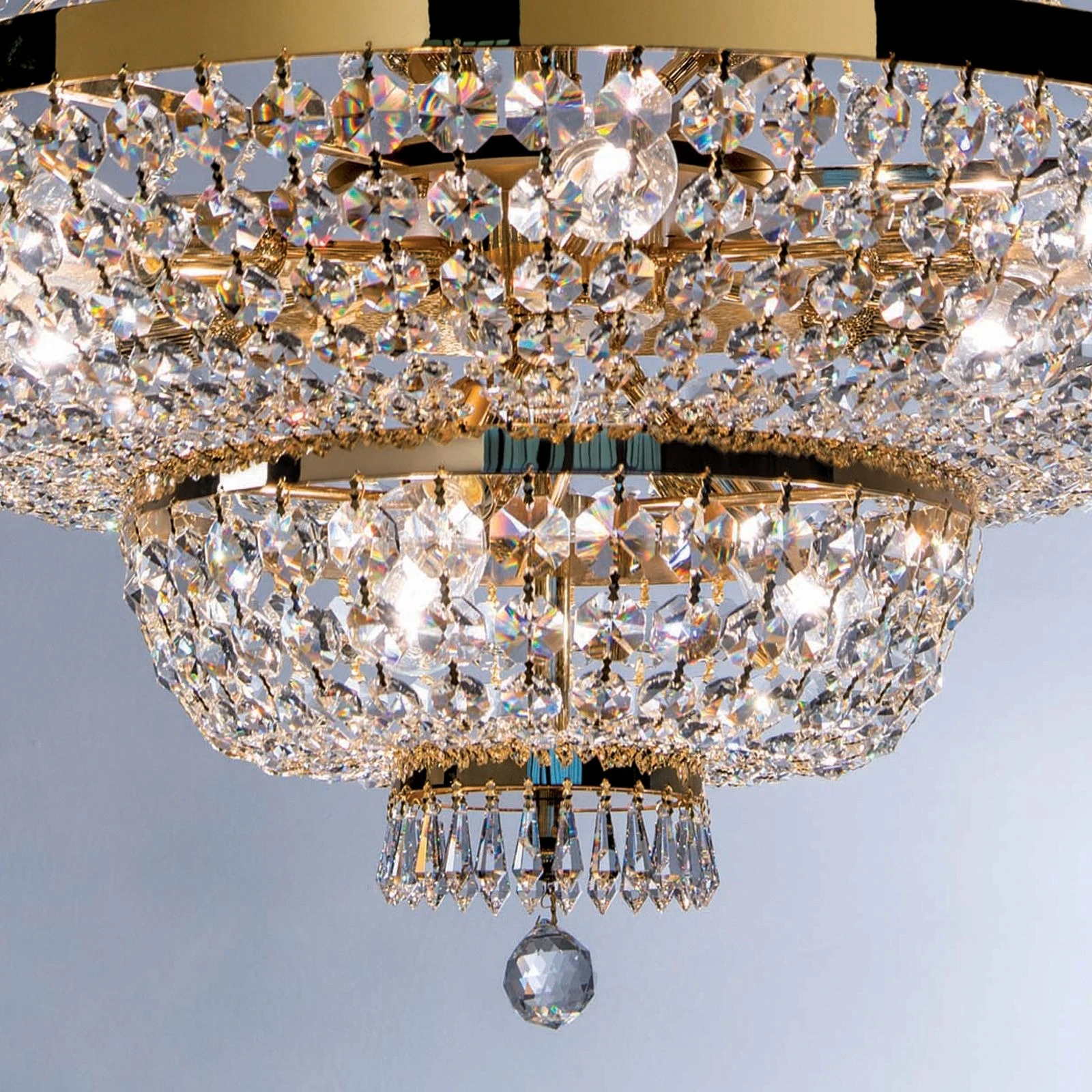 Luster SHERATON, 15 izvora svetla, 70 cm, 24-karatno pozlaćen - 2