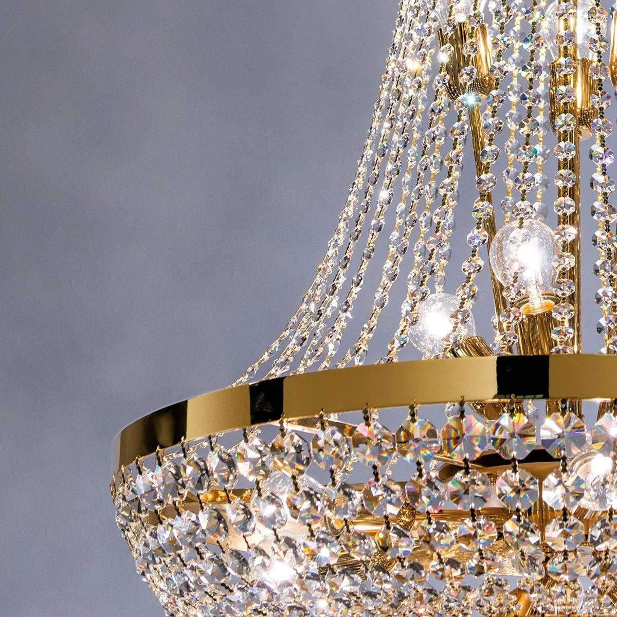 Luster SHERATON, 15 izvora svetla, 70 cm, 24-karatno pozlaćen - 5