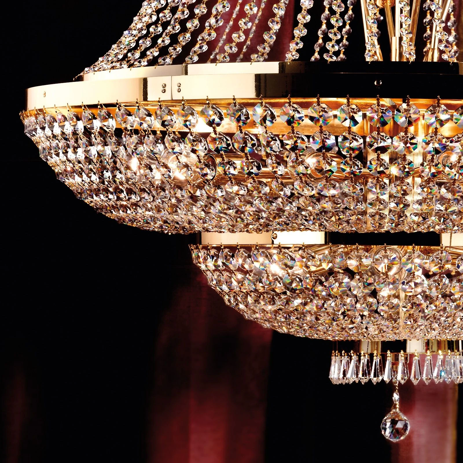 Luster SHERATON, 24 izvora svetla, 105 cm, 24-karatno pozlaćen - 2