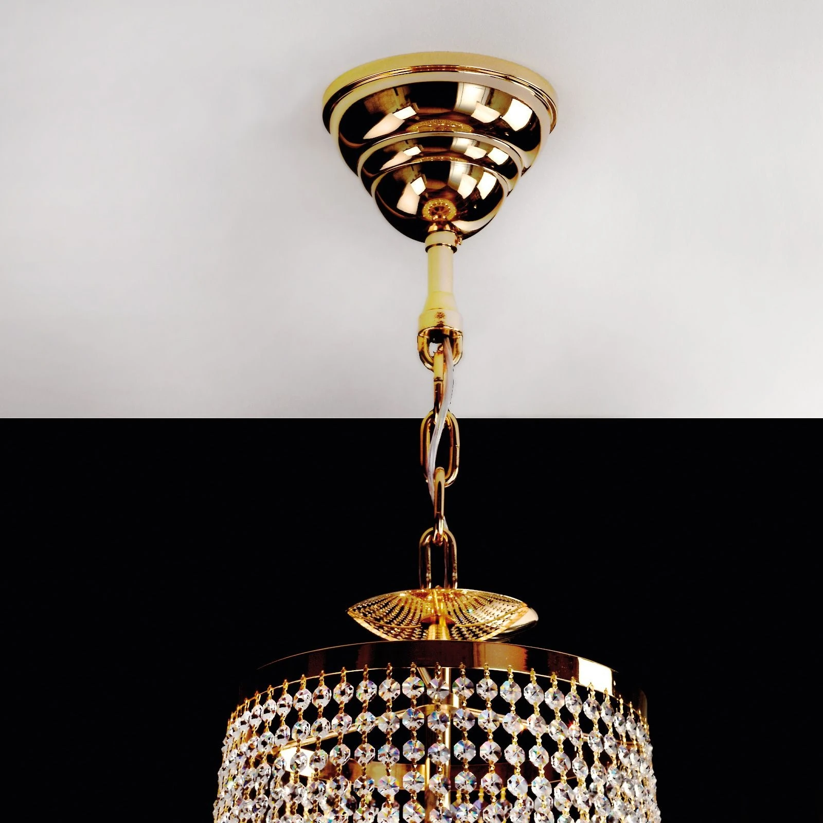 Luster SHERATON, 24 izvora svetla, 105 cm, 24-karatno pozlaćen - 3