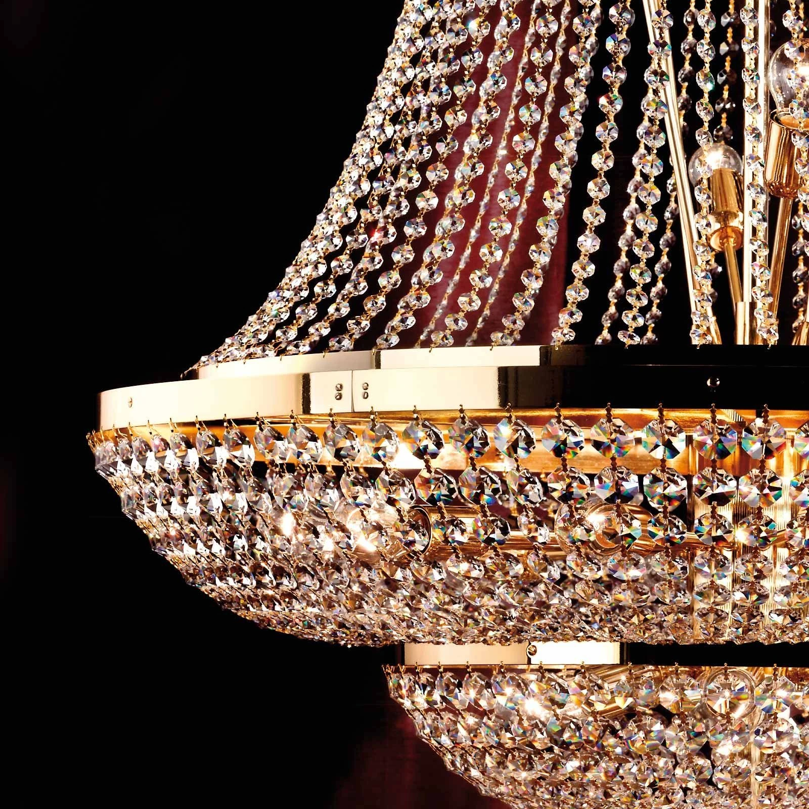 Luster SHERATON, 24 izvora svetla, 105 cm, 24-karatno pozlaćen - 4