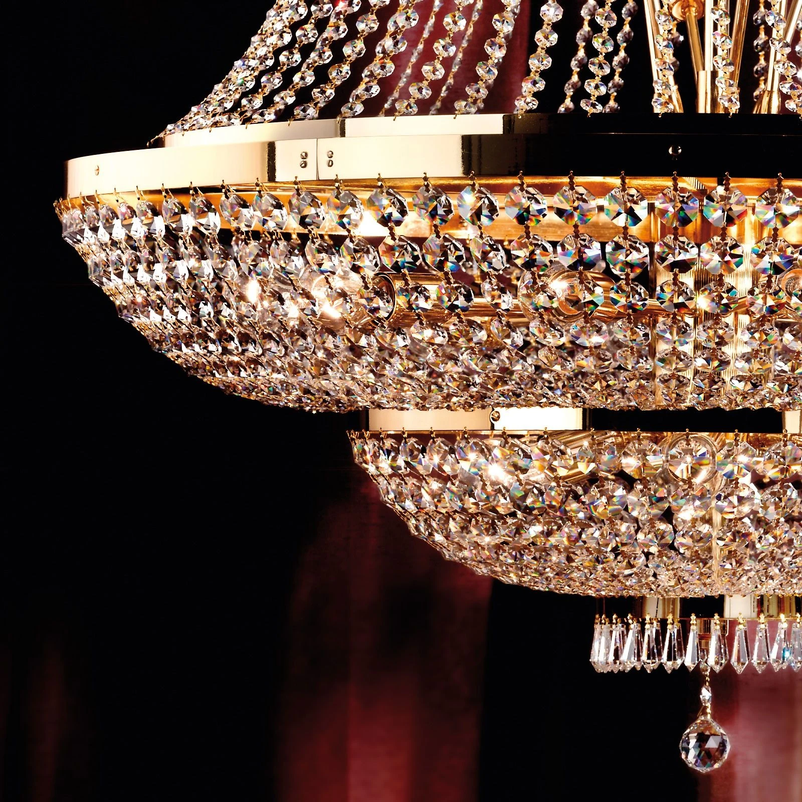 Luster SHERATON, 24 izvora svetla, 120 cm, 24-karatno pozlaćen - 2