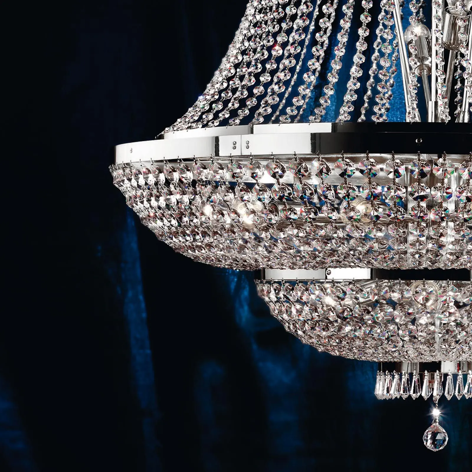 Luster SHERATON, 24 izvora svetla, hrom, 120 cm - 4