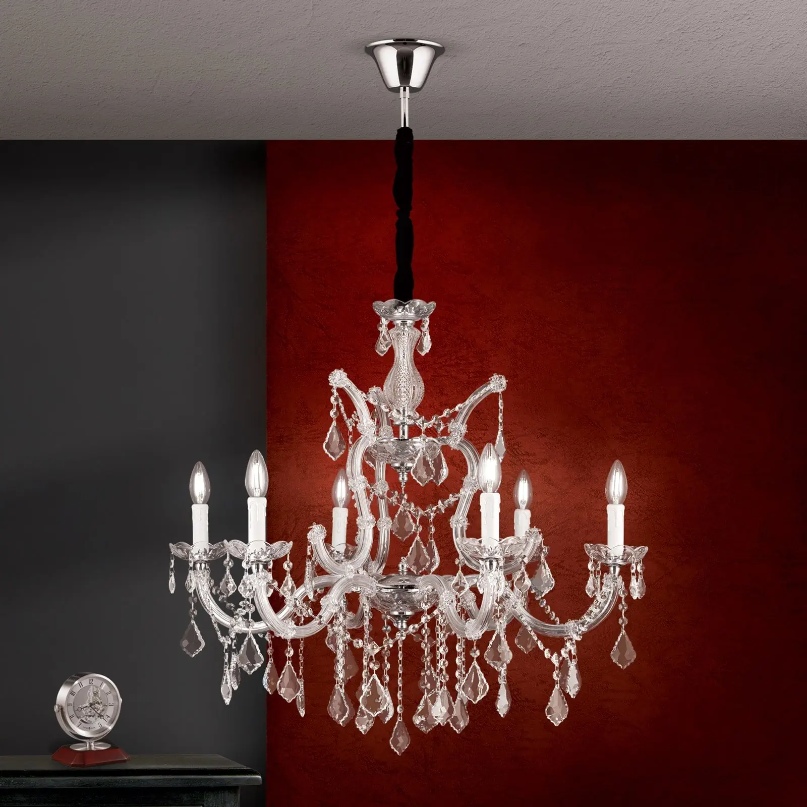 Luster THERESA, 6 izvora svetla, srebrni - 1