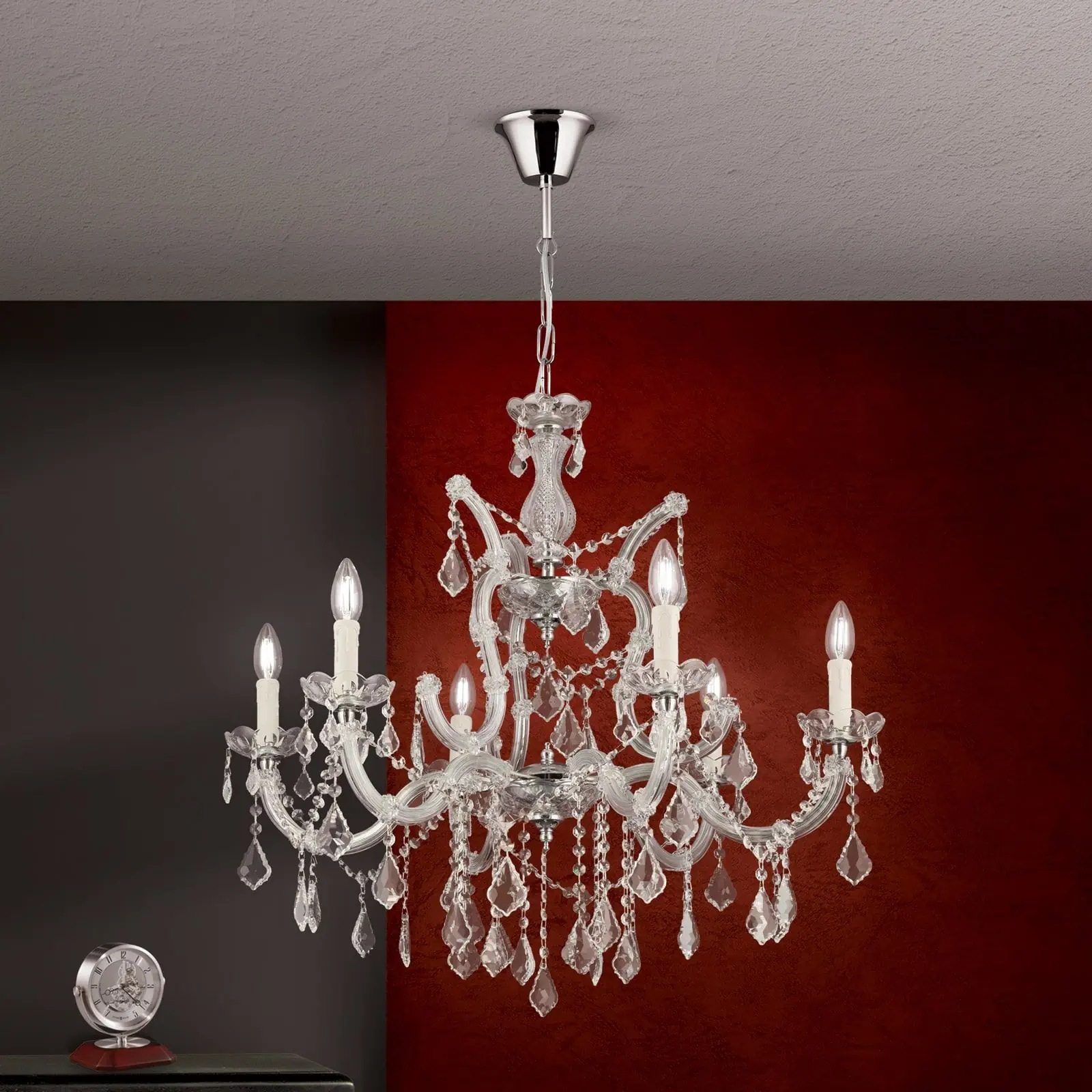 Luster THERESA, 6 izvora svetla, srebrni - 2