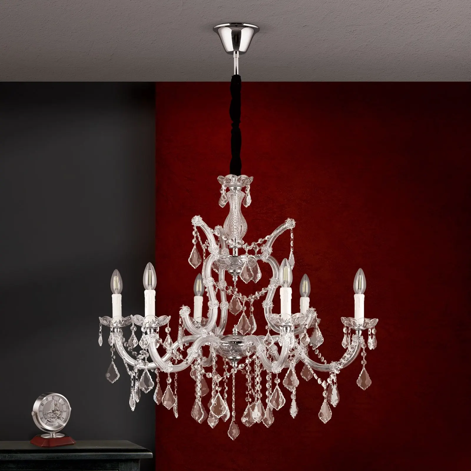 Luster THERESA, 6 izvora svetla, srebrni - 3