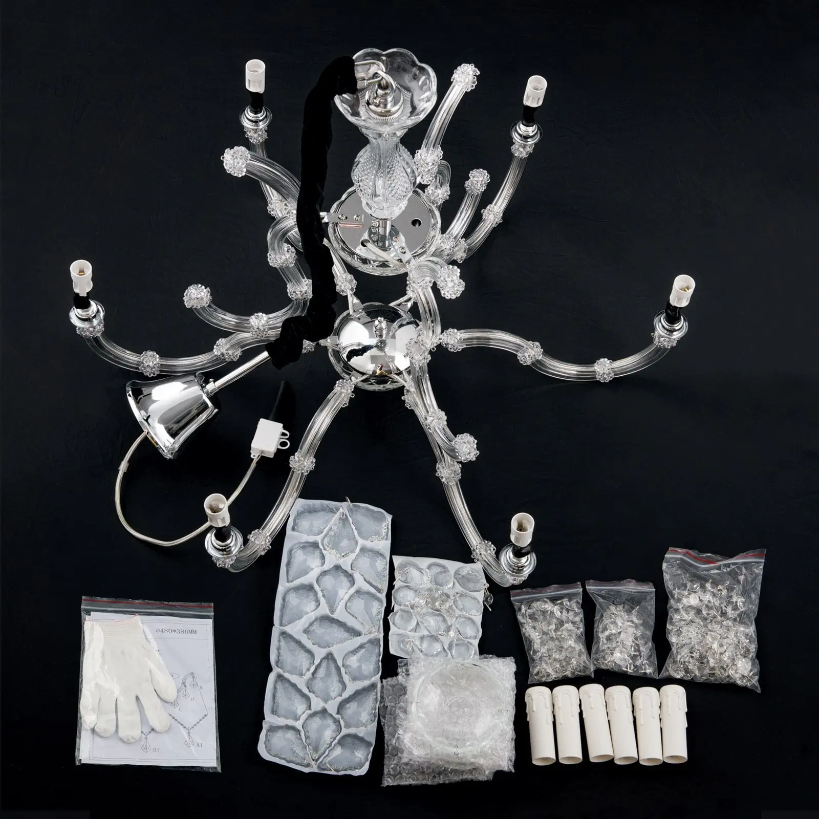 Luster THERESA, 6 izvora svetla, srebrni - 8