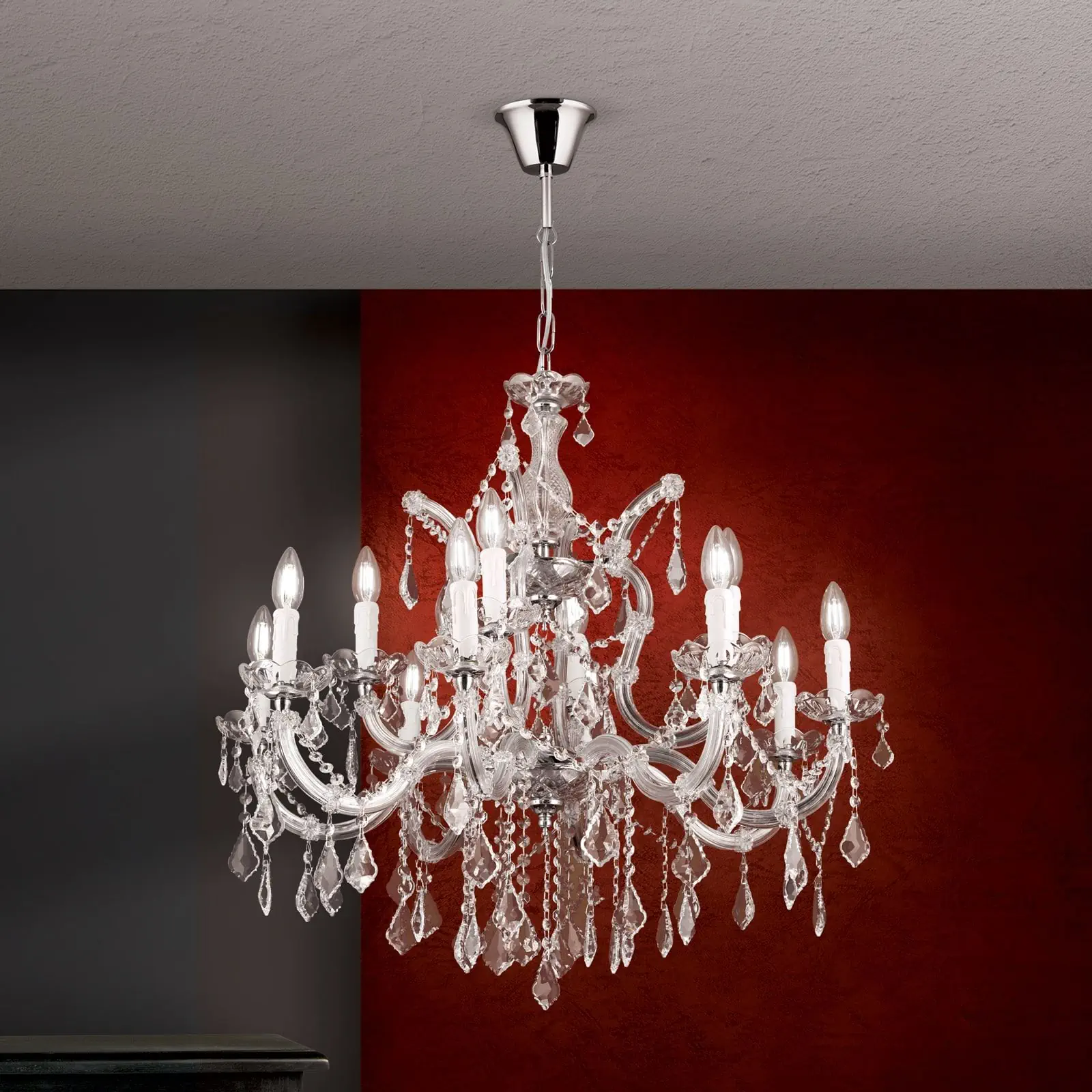 Luster THERESA, 12 izvora svetla, srebrni - 2