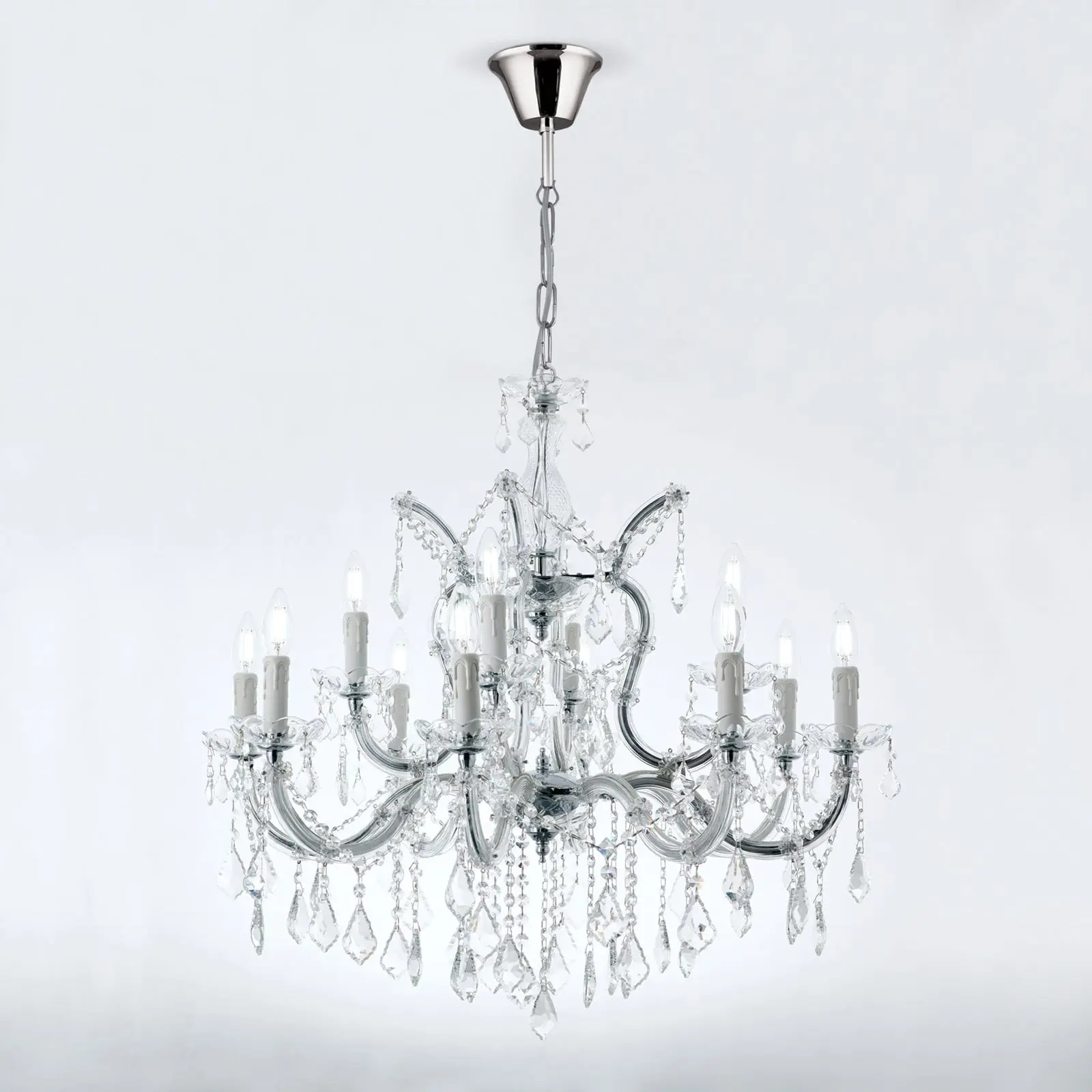 Luster THERESA, 12 izvora svetla, srebrni - 4