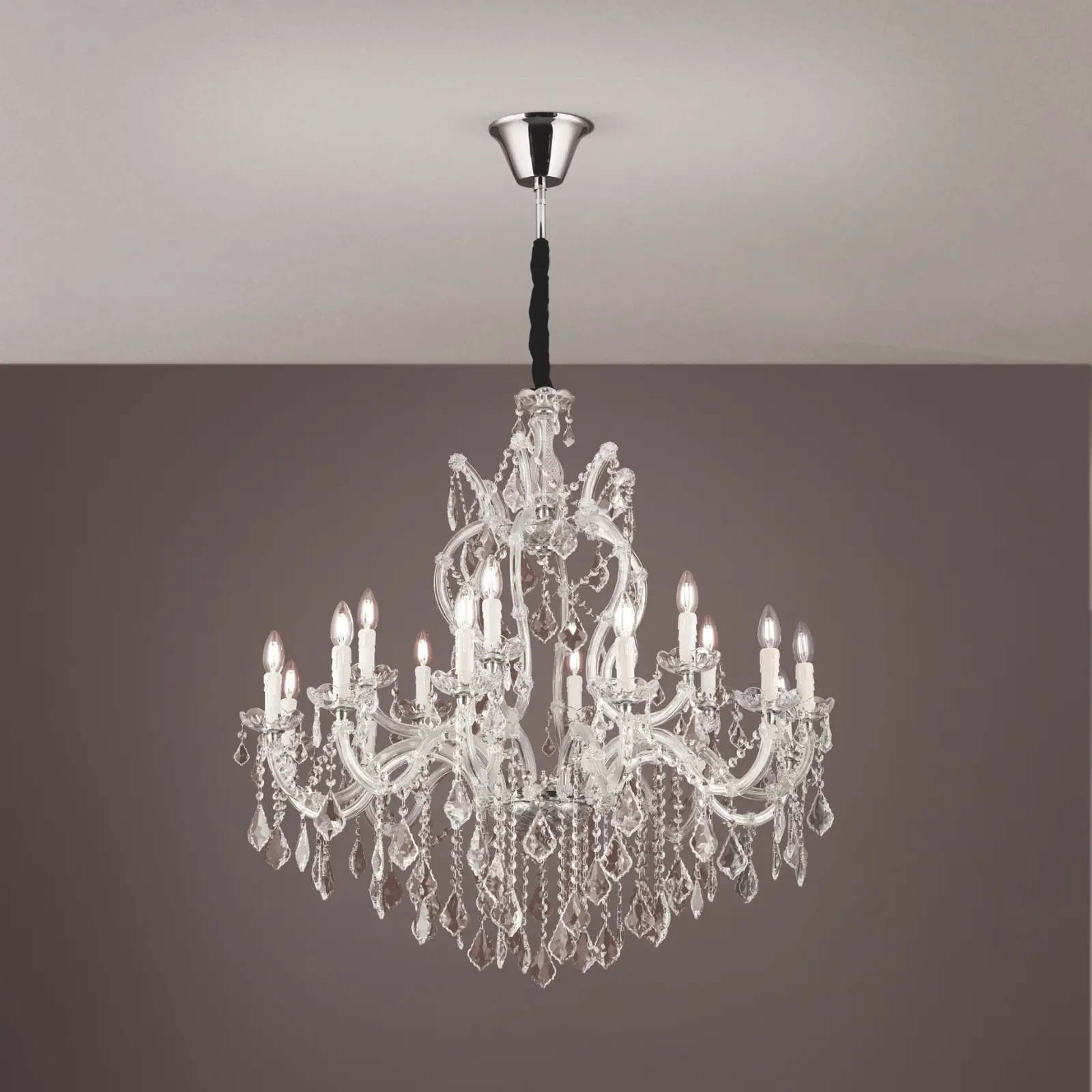 Luster THERESA, 18 izvora svetla, srebrni - 1