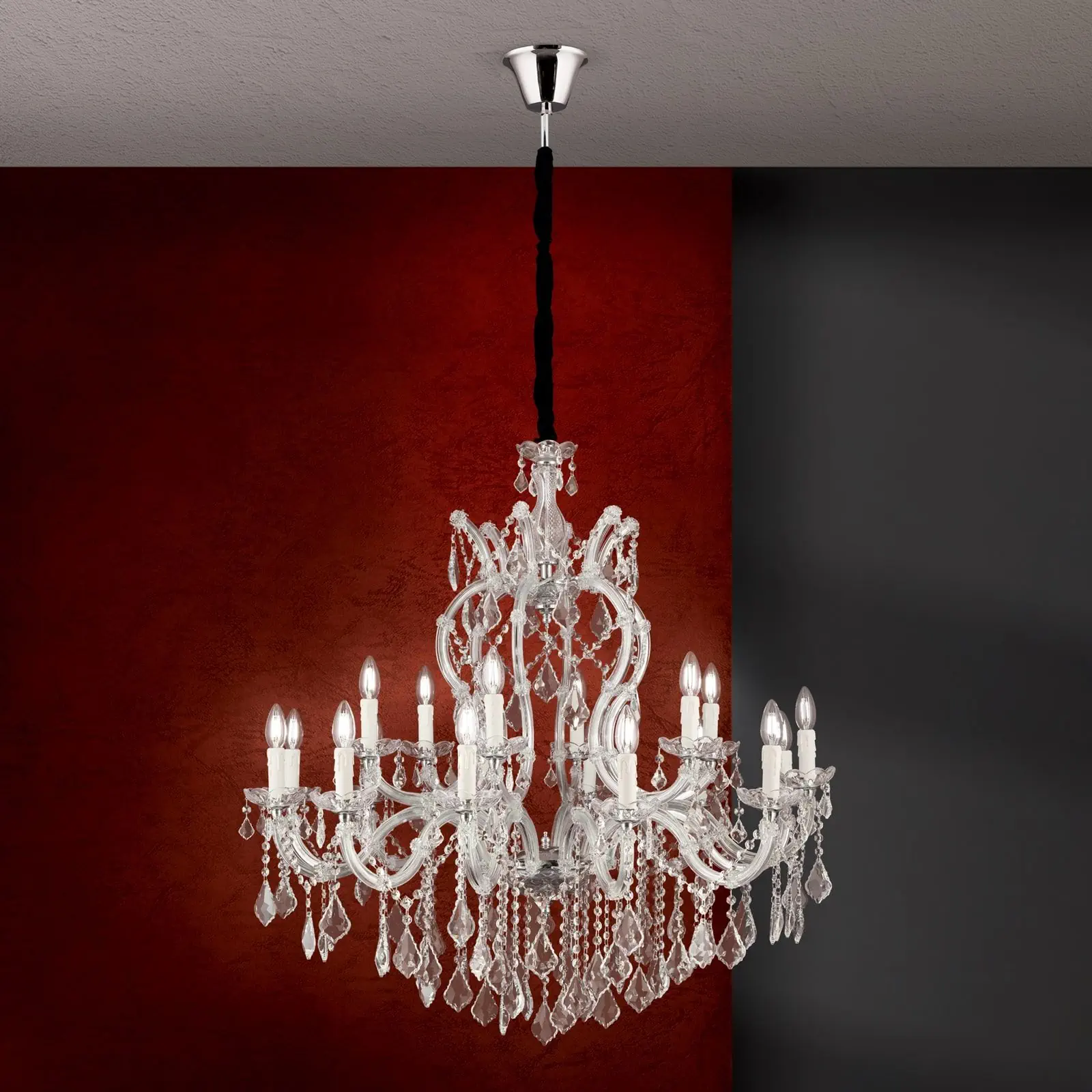 Luster THERESA, 18 izvora svetla, srebrni - 2