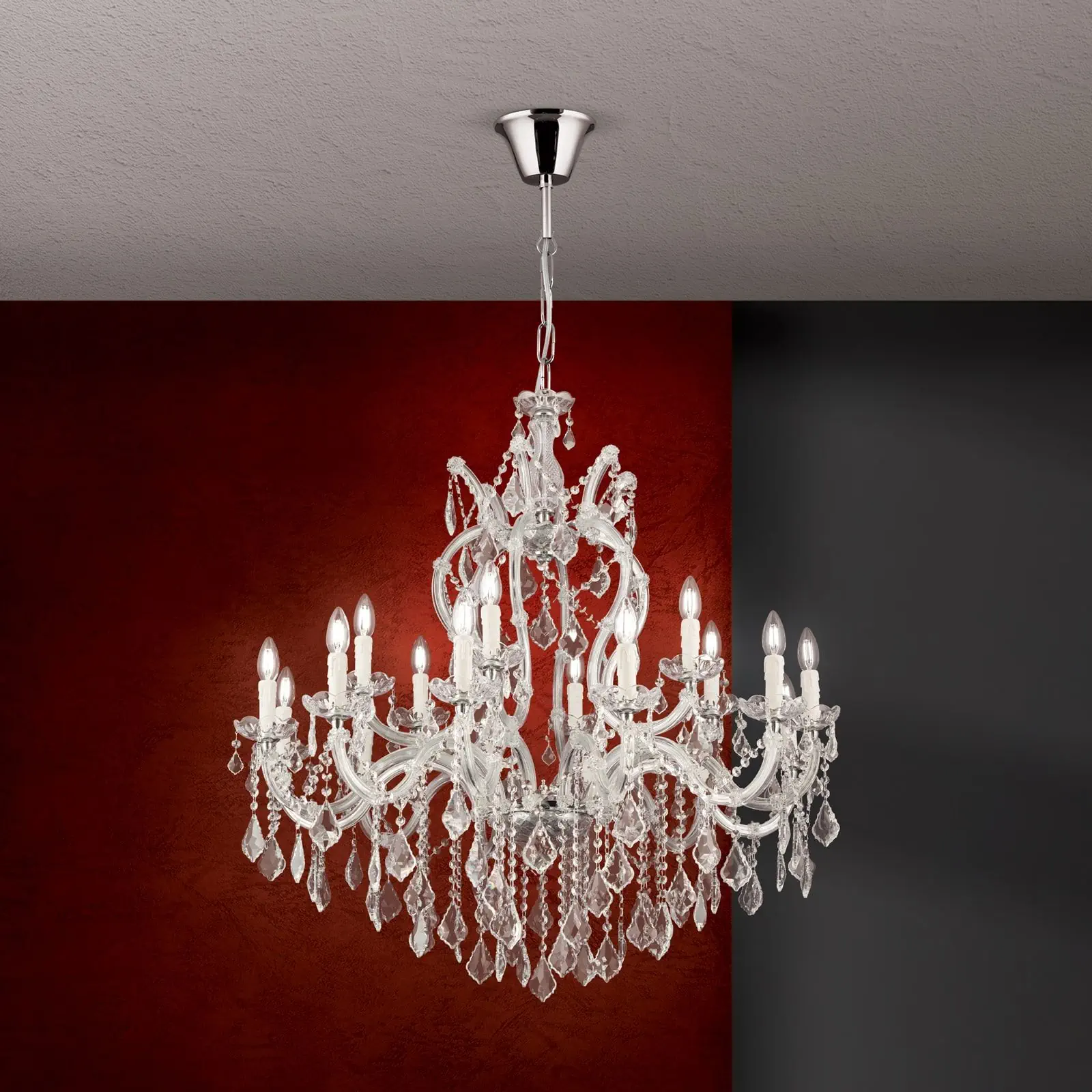 Luster THERESA, 18 izvora svetla, srebrni - 3