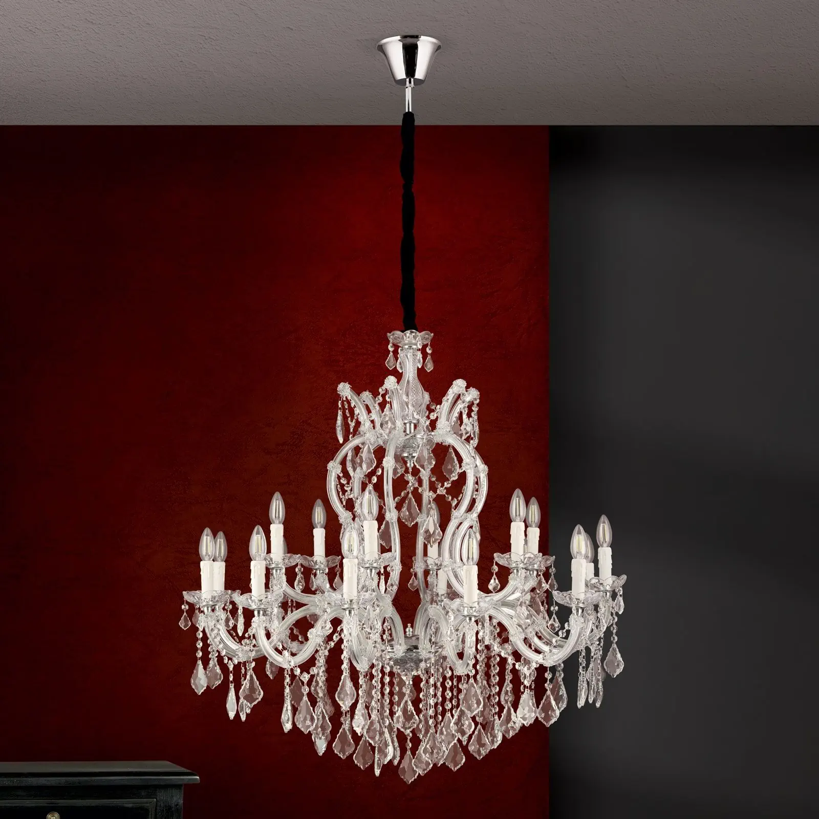 Luster THERESA, 18 izvora svetla, srebrni - 4