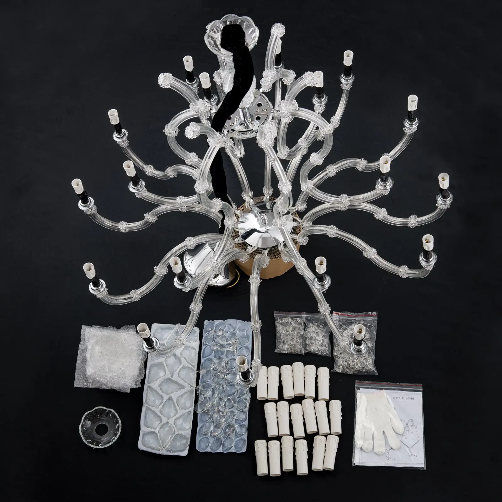 Luster THERESA, 18 izvora svetla, srebrni - 9