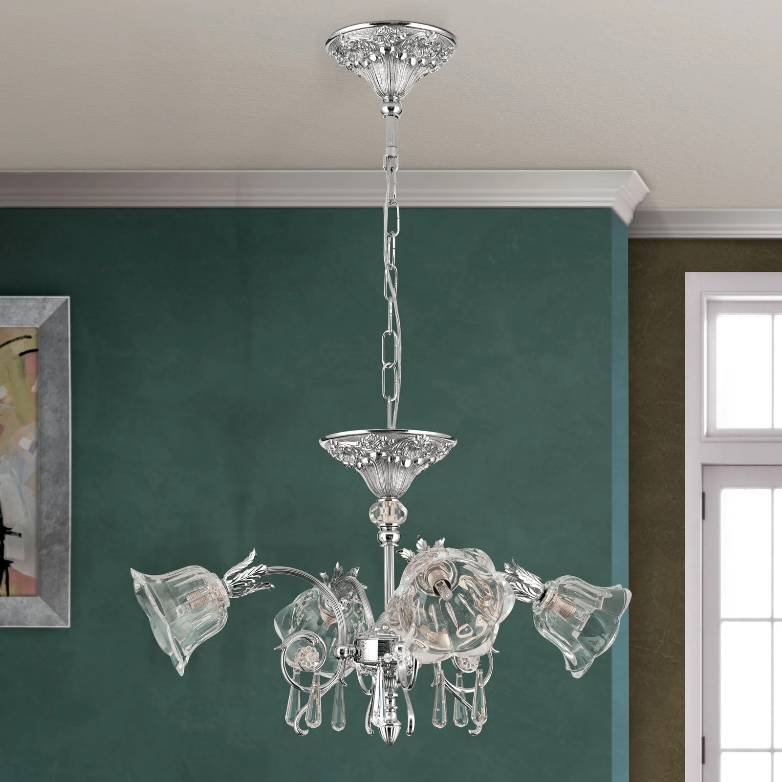 Luster LA BOHEME, 4 izvora svetla, antik srebro - 3