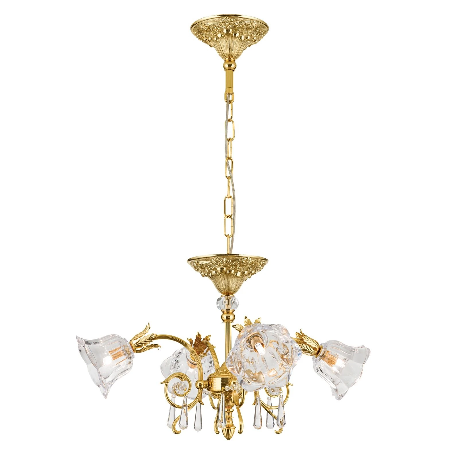 Luster LA BOHEME, 4 izvora svetla, 24-karatno pozlaćeno - 4