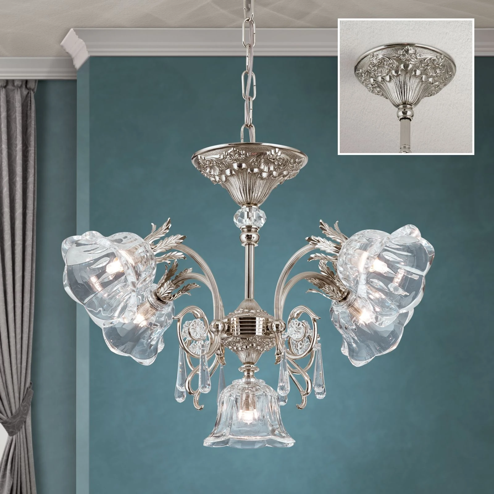 Luster LA BOHEME, 5 izvora svetla, antik srebro - 2