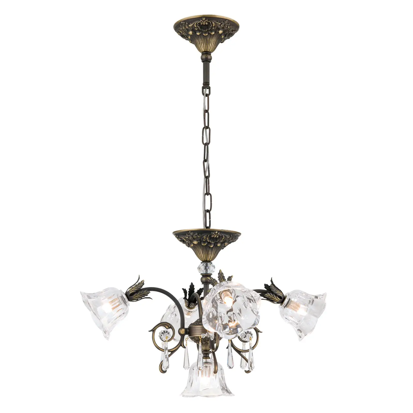 Luster LA BOHEME, 5 izvora svetla, stara patina - 4