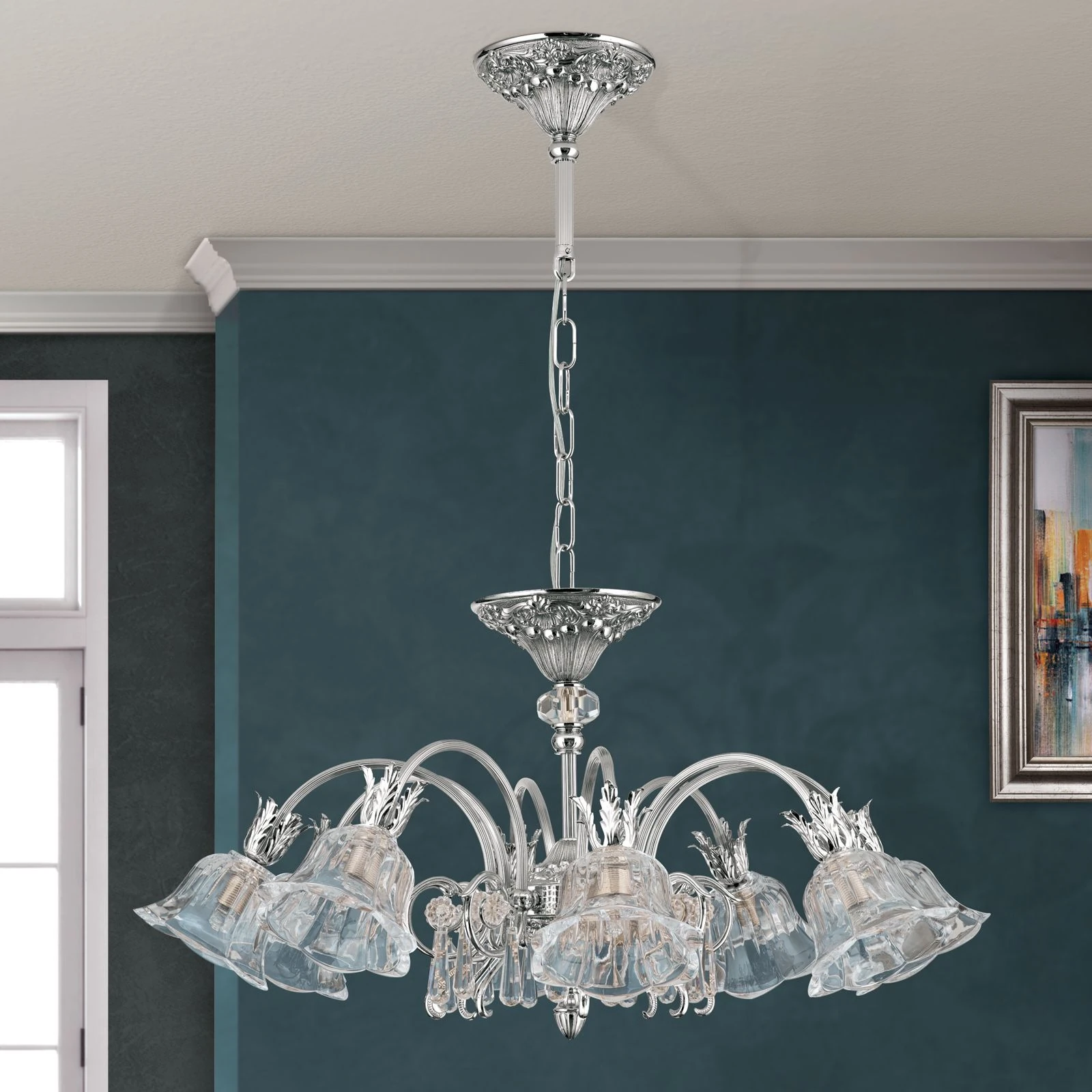 Luster LA BOHEME, 8 izvora svetla, antik srebro - 3