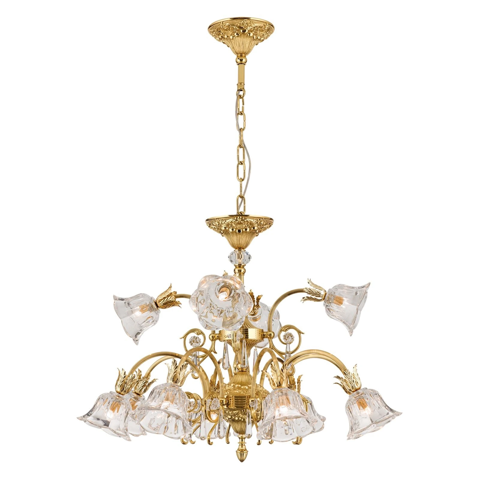 Luster LA BOHEME, 12 izvora svetla, 24-karatno pozlaćeno - 4