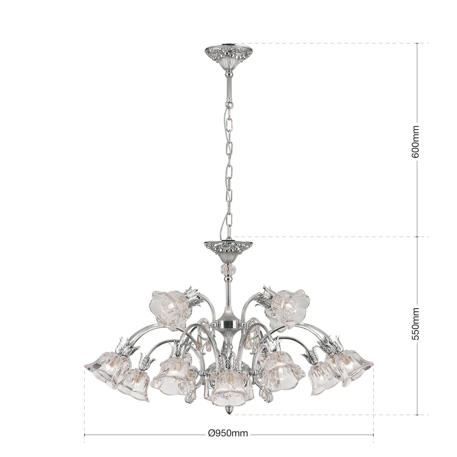 Luster LA BOHEME, 16 izvora svetla, antik srebro - 7