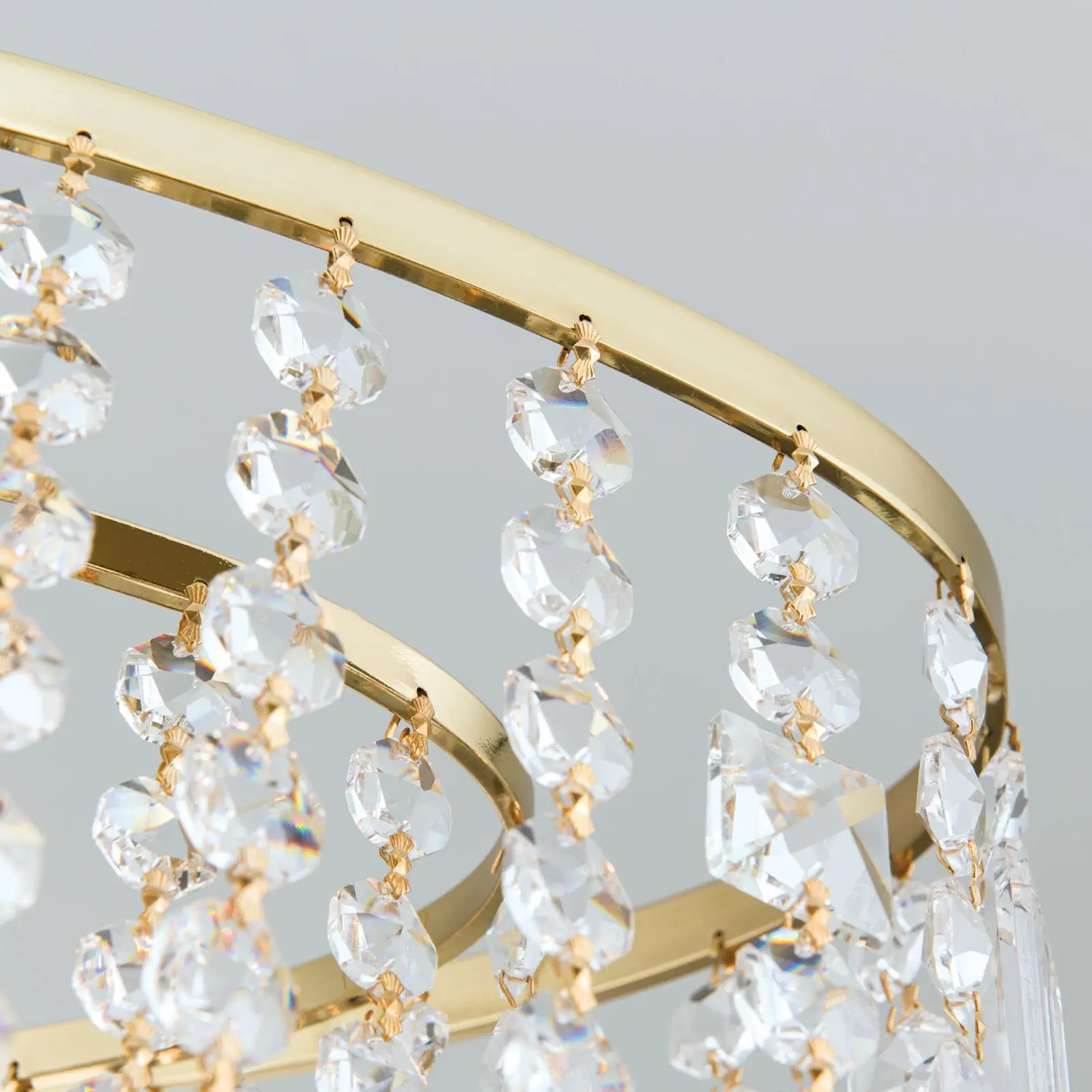 Plafonski luster KRISTALLDESIGN, ovalni oblik, 60 × 25 cm, pozlaćen 24-karatnim zlatom - 6