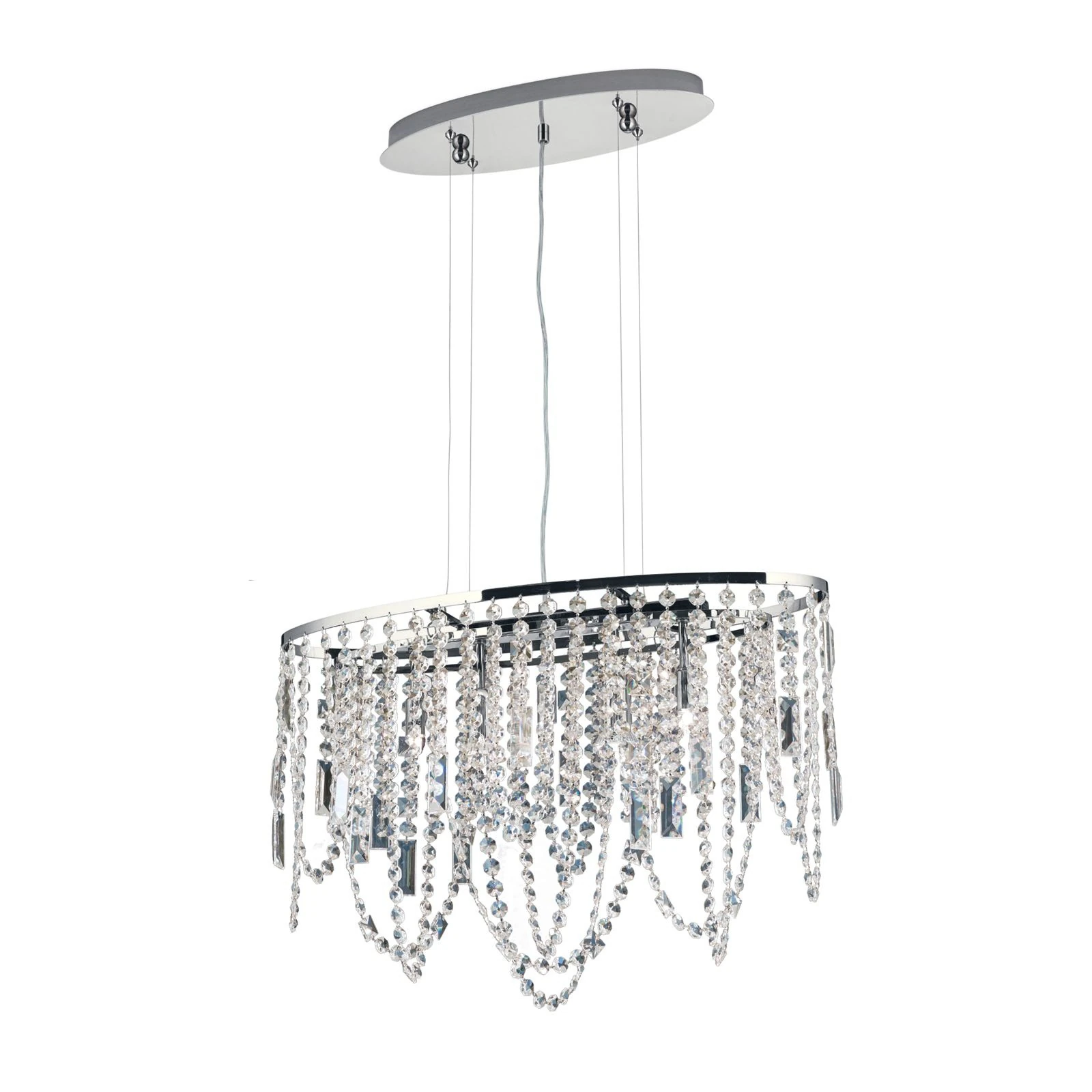 Plafonski luster KRISTALLDESIGN, ovalnog oblika, 60 × 25 cm, hromiran - 4