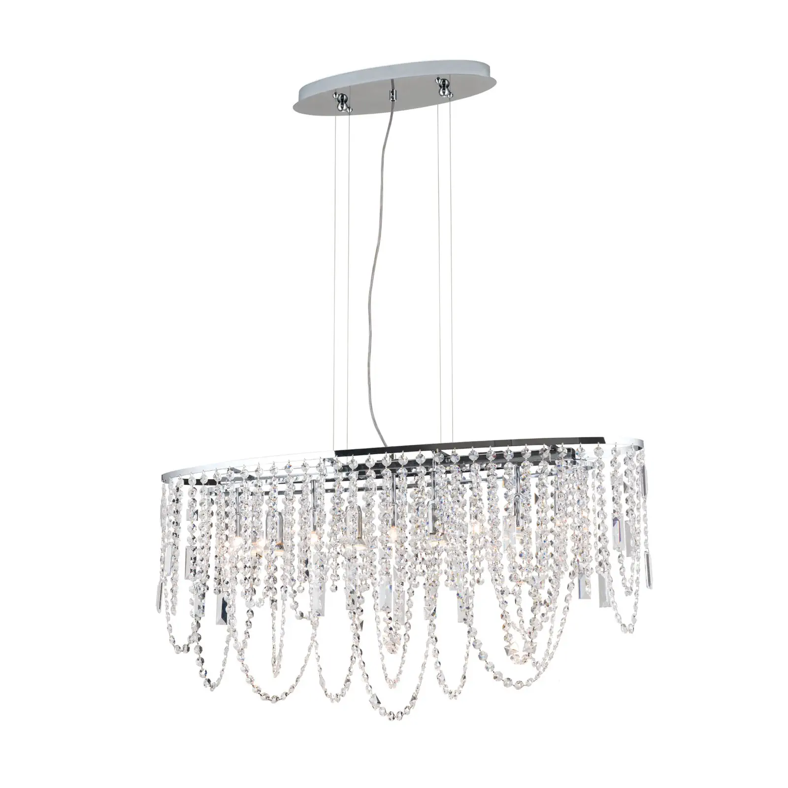 Viseća lampa KRISTALLDESIGN, ovalnog oblika, 90x25cm, hromirana - 4