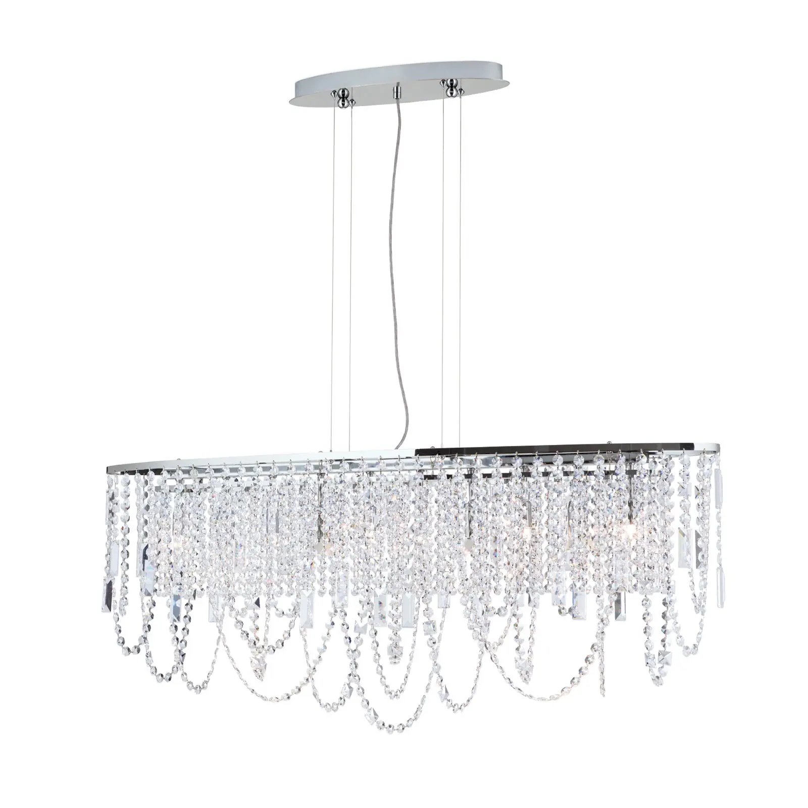 Viseća lampa KRISTALLDESIGN, ovalnog oblika, 110x25cm, hromirana - 4