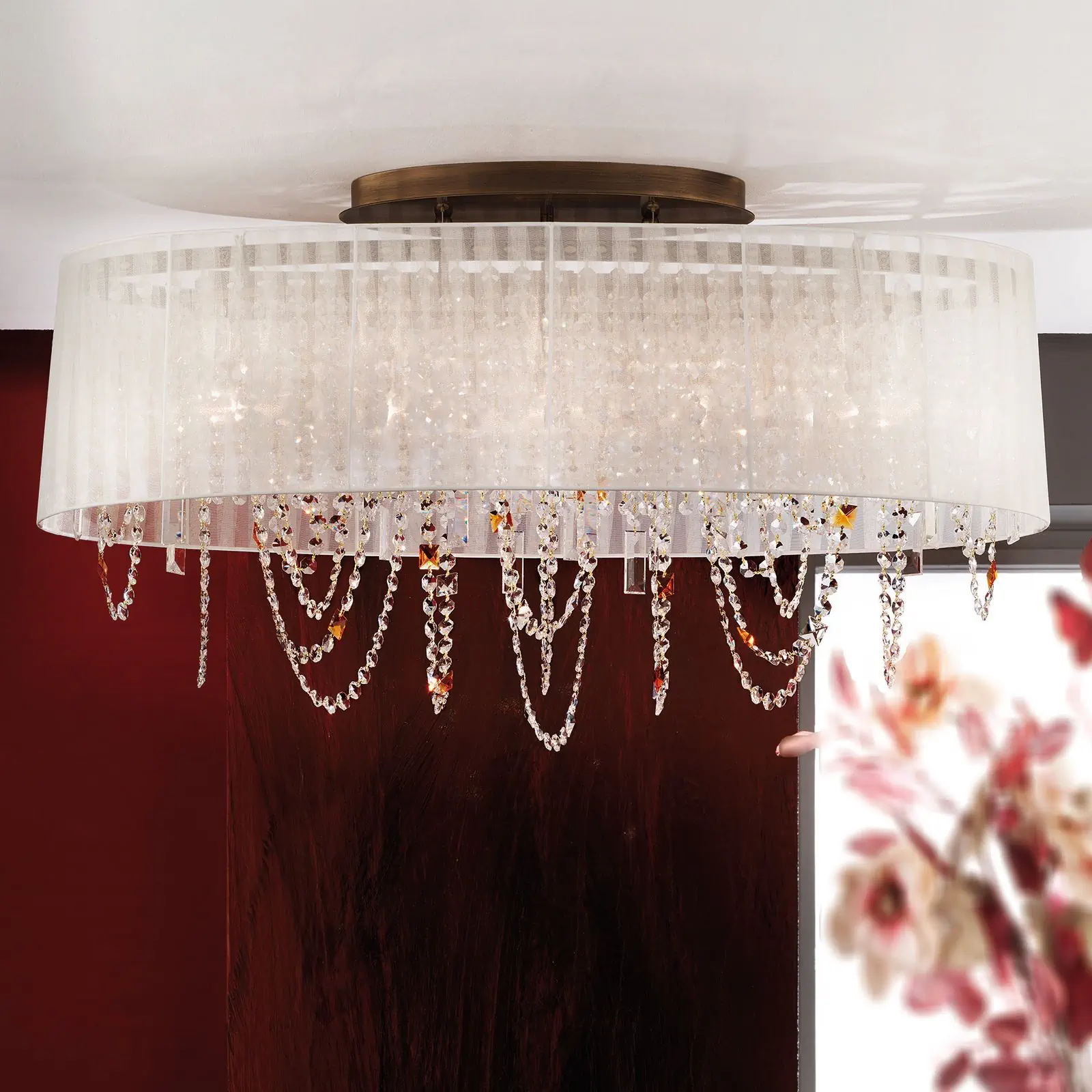 Viseća lampa KRISTALLDESIGN, 9 izvora svetla, patina - 1