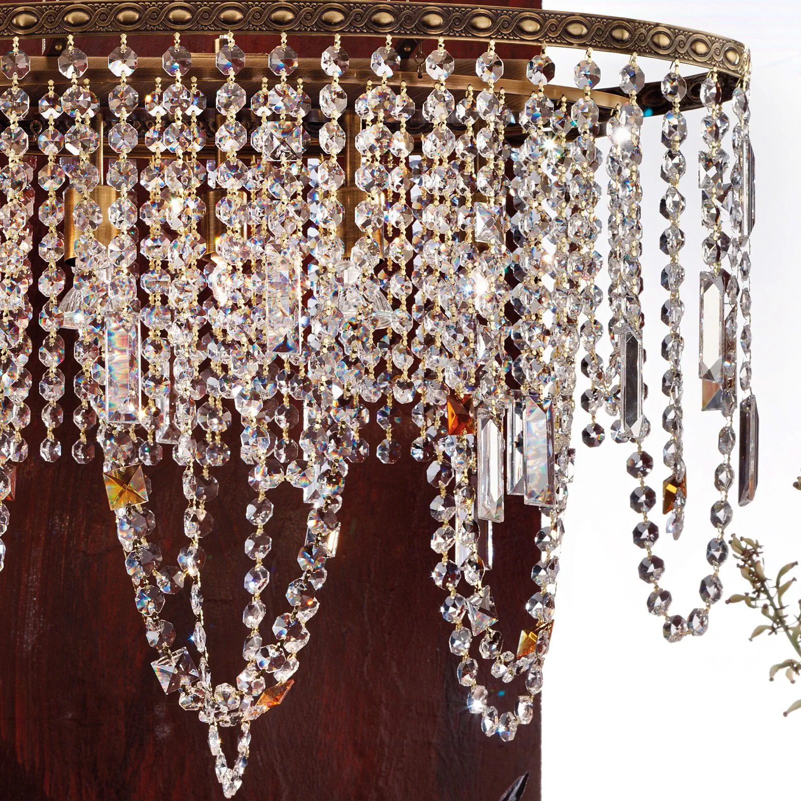 Viseća lampa KRISTALLDESIGN, 10 izvora svetla, patina - 2