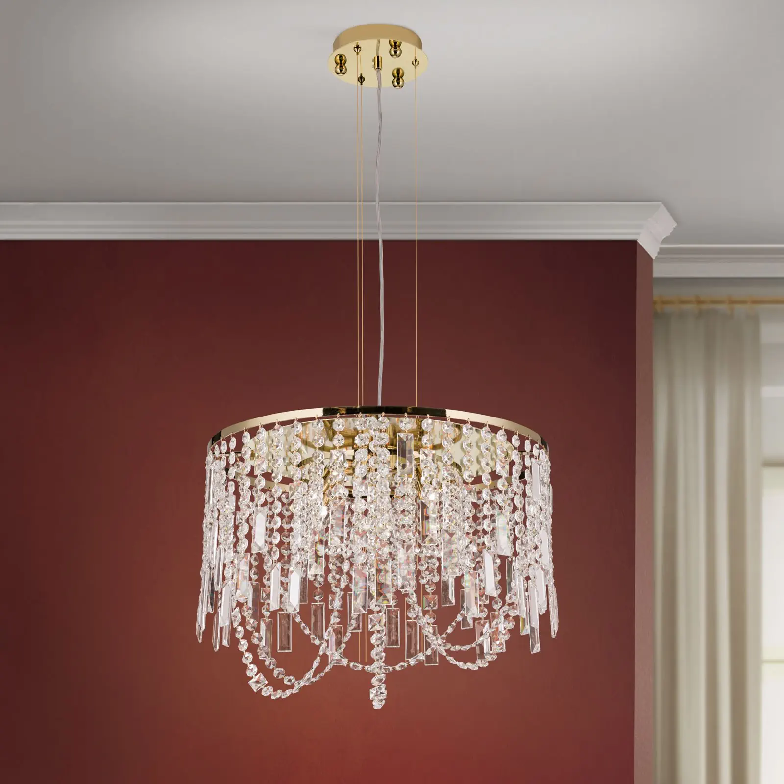 Viseća lampa KRISTALLDESIGN, okruglog oblika, 50cm, 24-karatno pozlaćena - 2