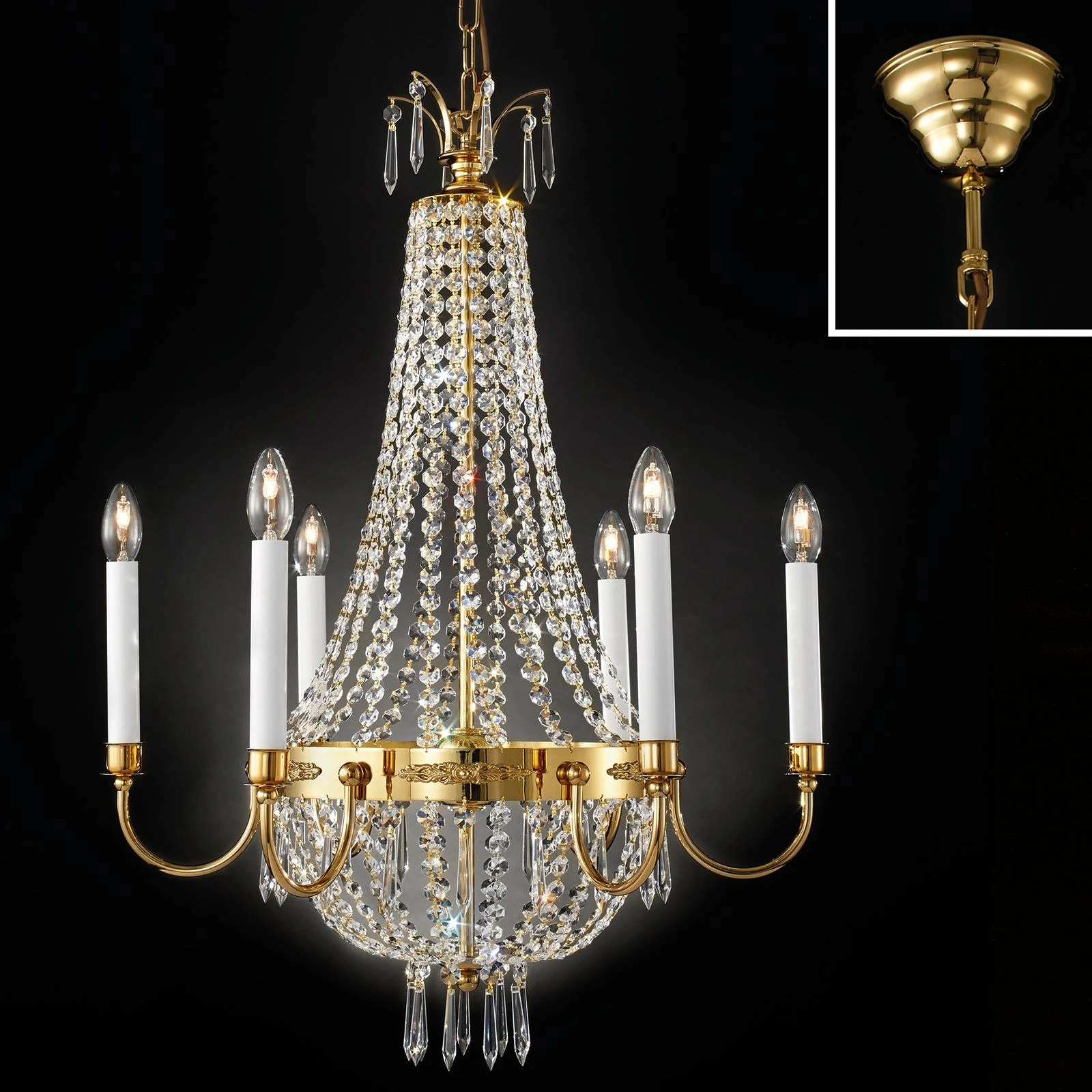 Luster EMPIRE CRYSTAL, Ø 62 cm, 24-karatno pozlaćeno - 4