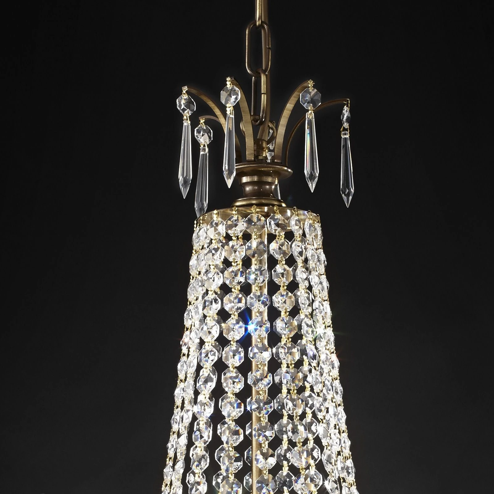 Luster EMPIRE CRYSTAL, Ø 62 cm, antik mesing - 3