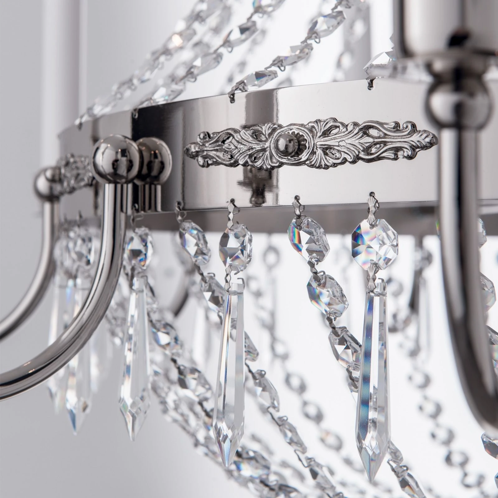 Luster EMPIRE CRYSTAL, Ø 80 cm, antik srebro - 2