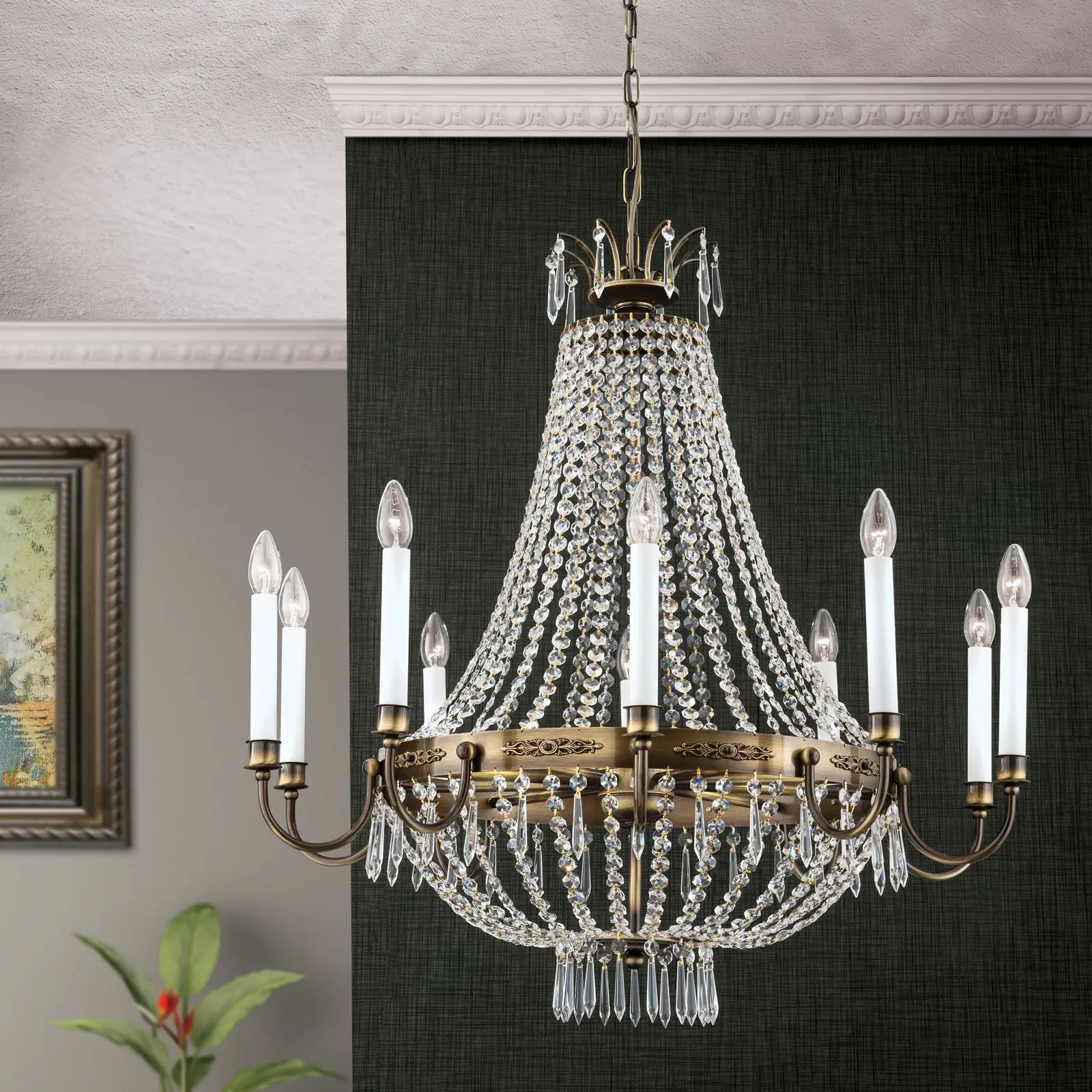 Luster EMPIRE CRYSTAL, patina, Ø 80 cm - 4