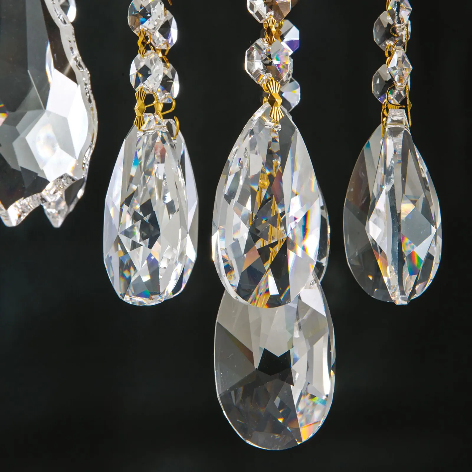 Luster MIRAMARE, 3 izvora svetla, srebrno-zlatni, sa belim organza abažurima - 3