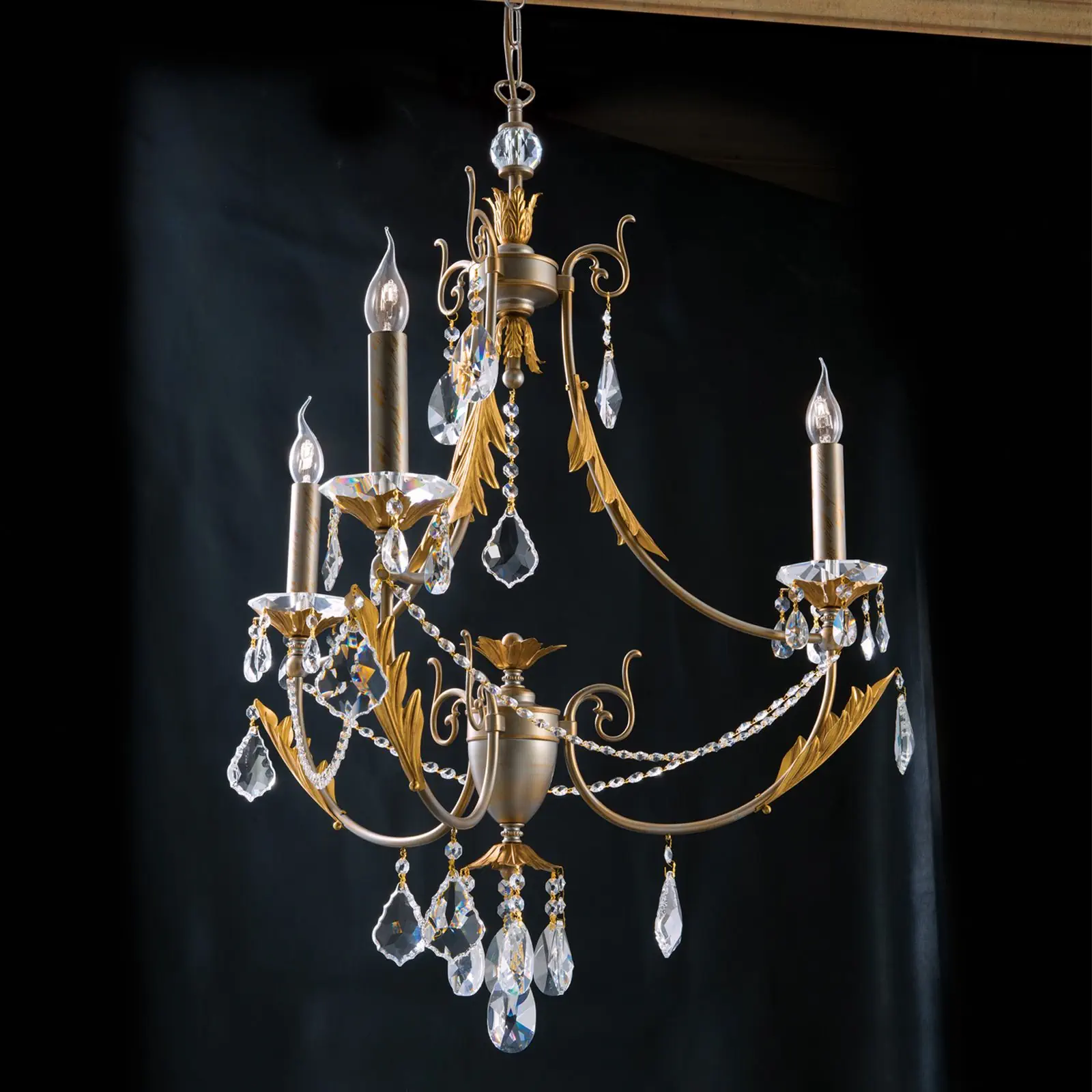 Luster MIRAMARE, 3 izvora svetla, srebrno-zlatni - 1