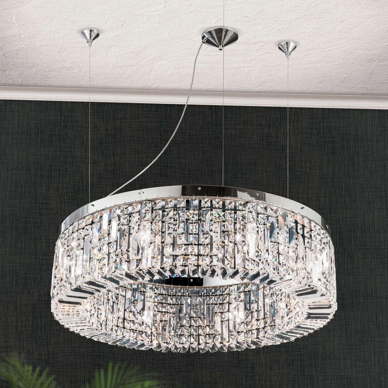 Luster RING, 8 izvora svetla, 80 cm, hrom - 1