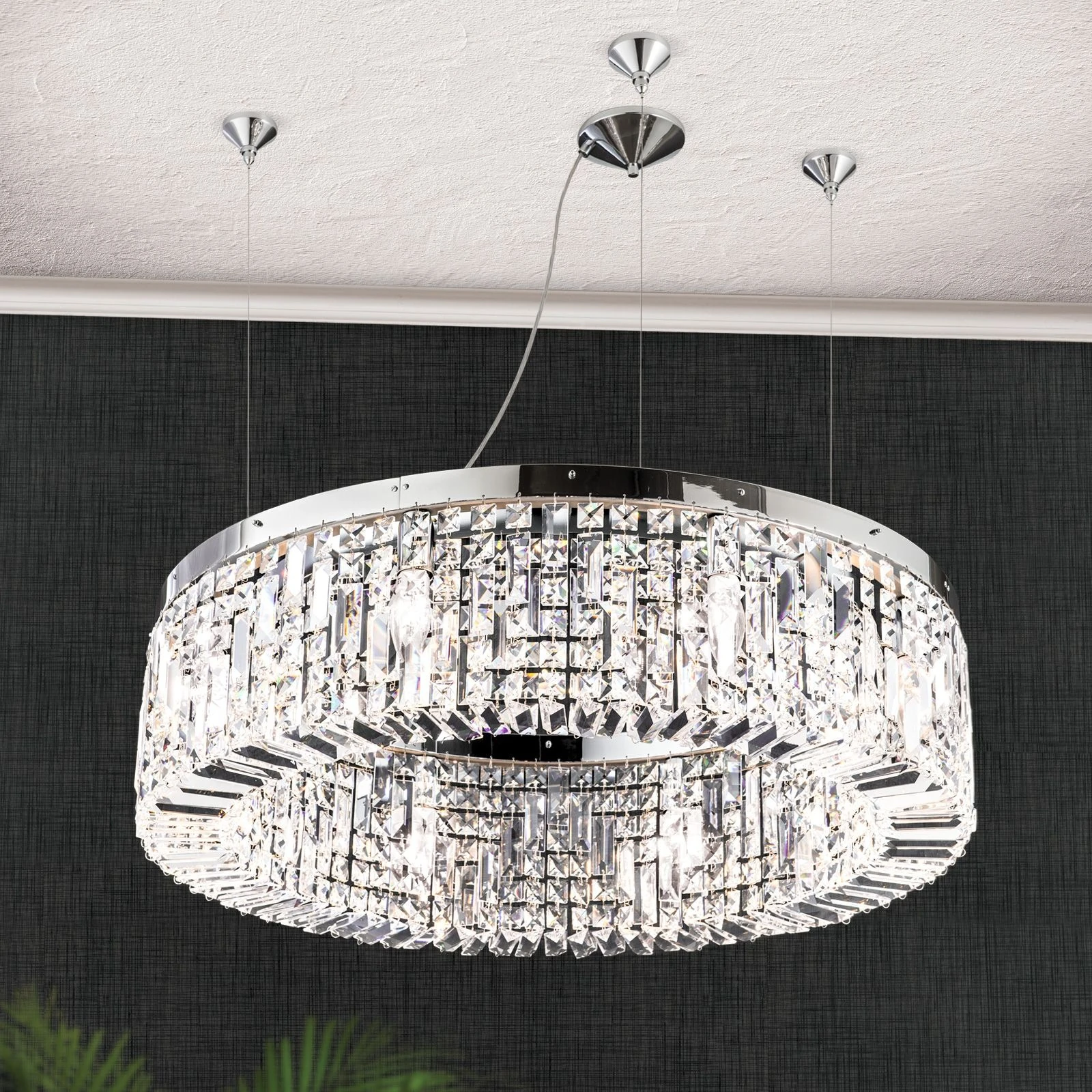 Luster RING, 8 izvora svetla, 80 cm, hrom - 2