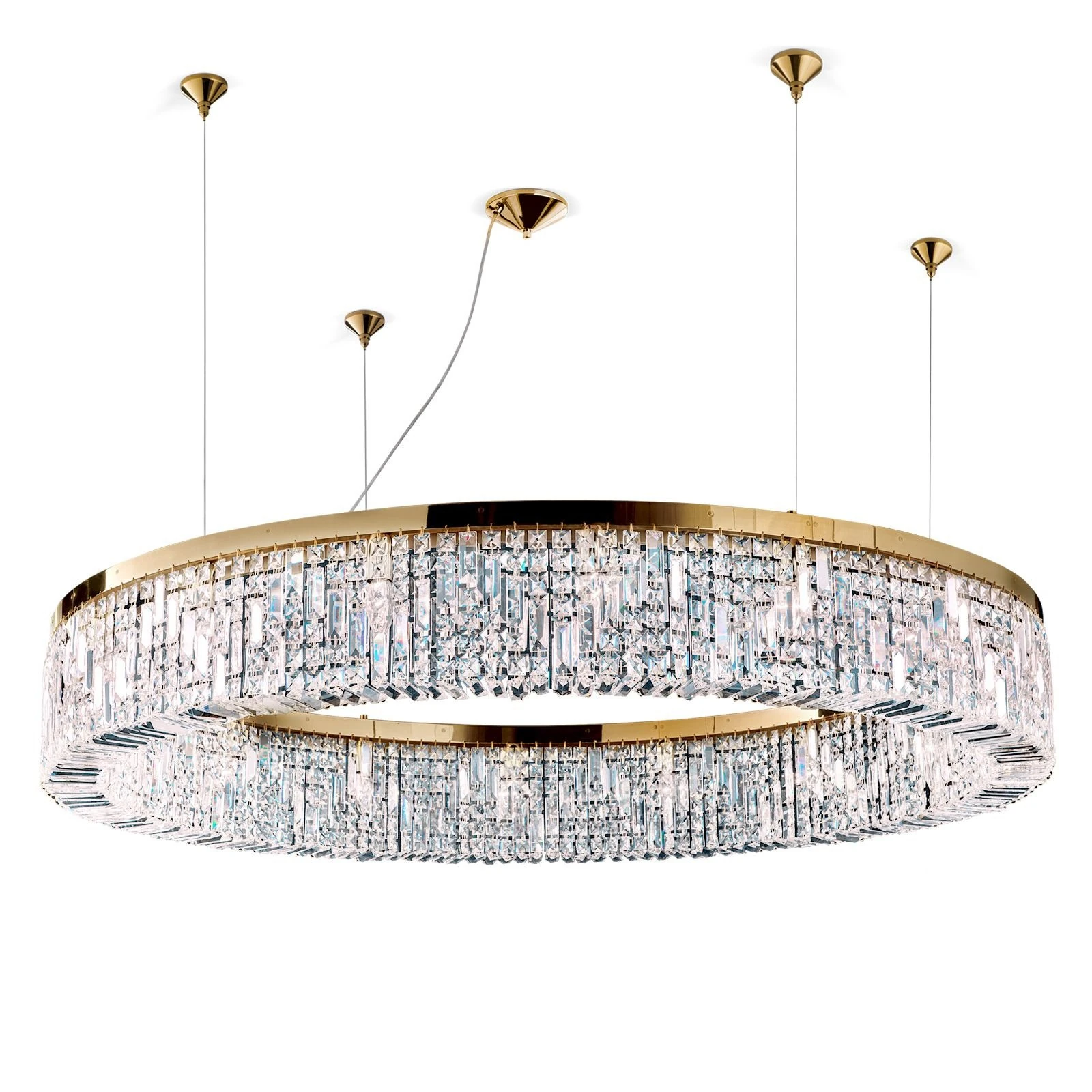 Luster RING, 16 izvora svetla, 140 cm, 24-karatno pozlaćen - 3