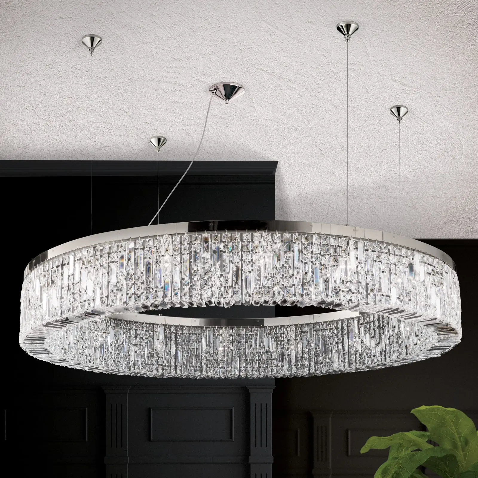 Luster RING, 16 izvora svetla, hrom - 1